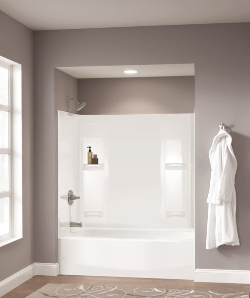 Bathtub Wall Set In High Gloss White, Delta Bathtub Wall Set
