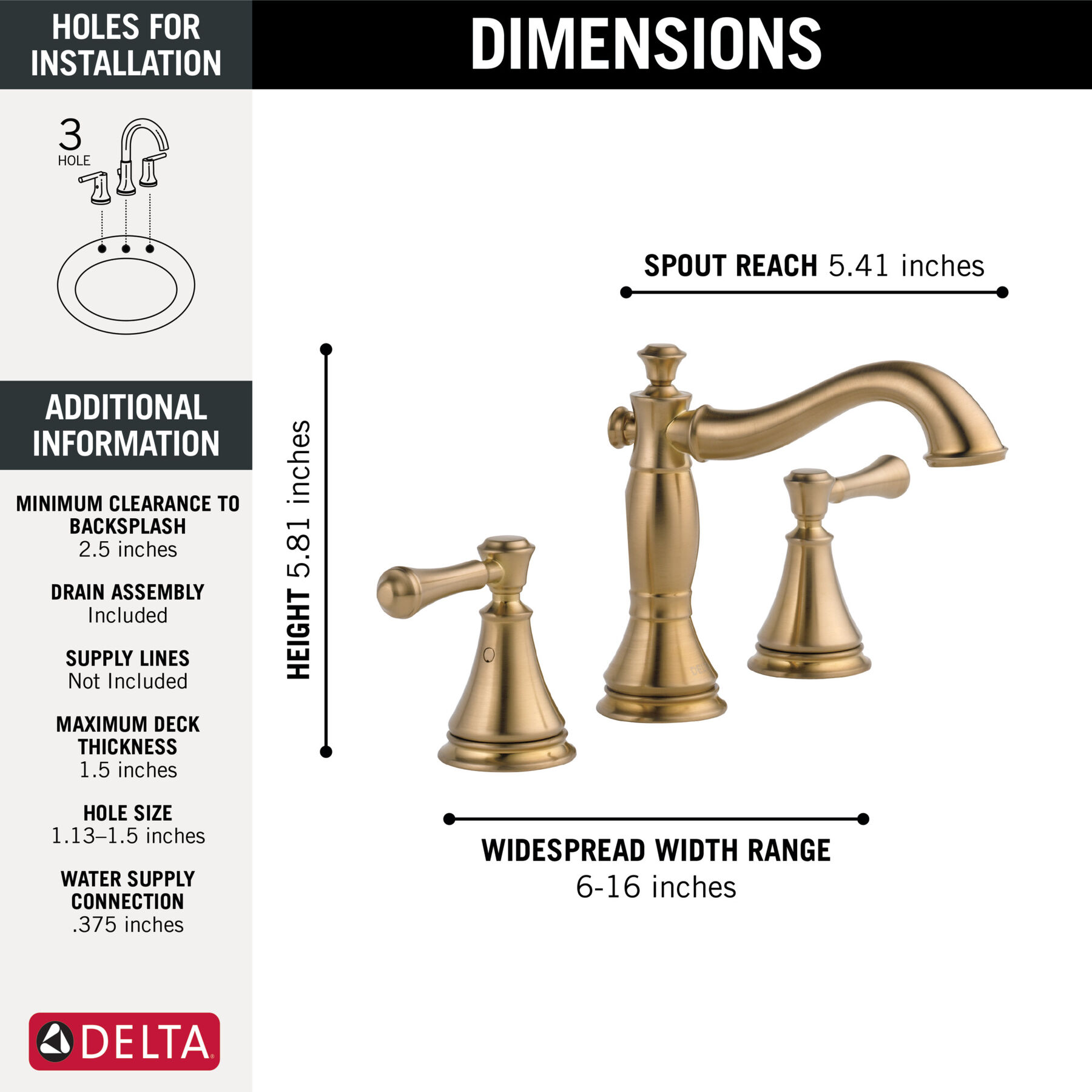 Two Handle Widespread Bathroom Faucet in Champagne Bronze 3597LF 