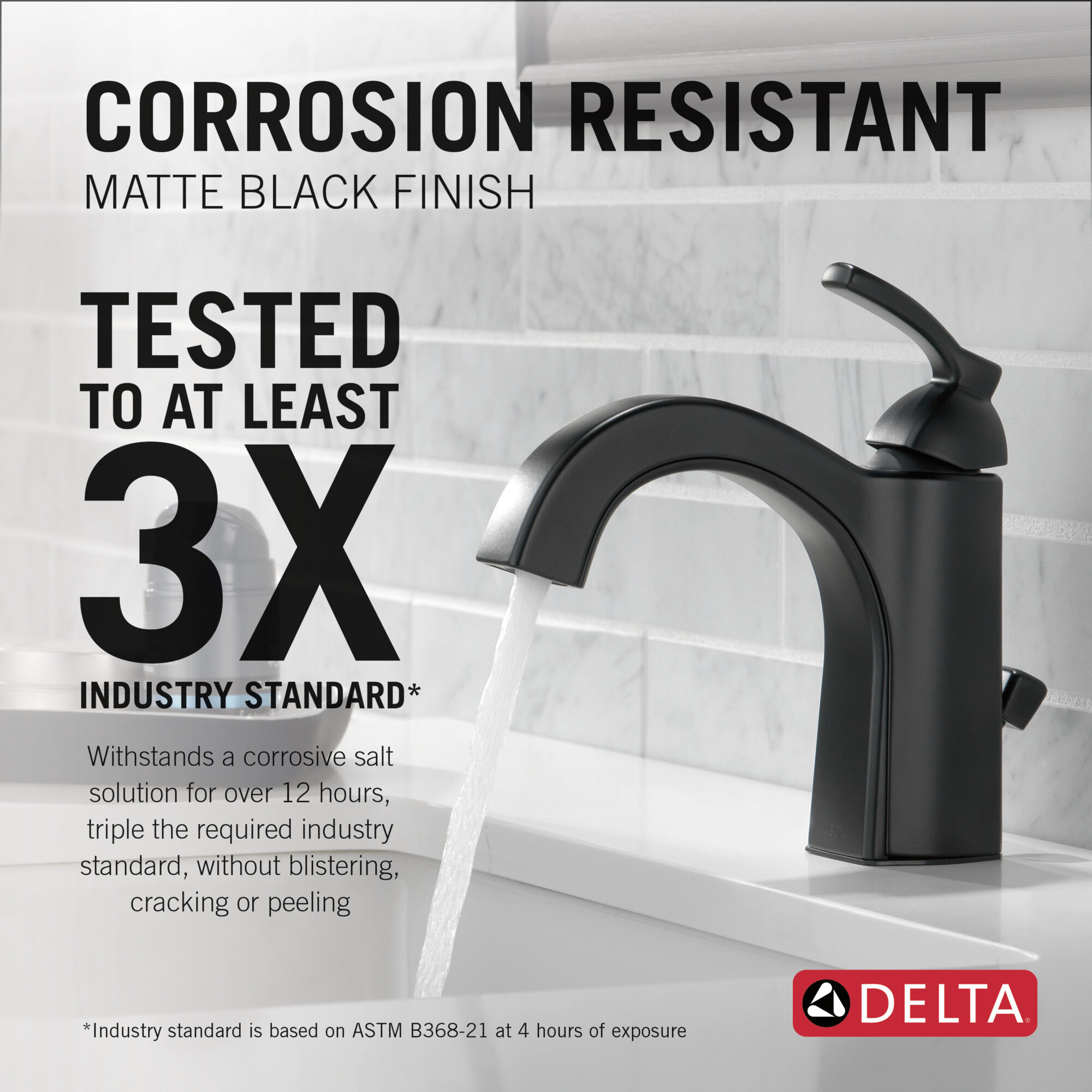 Single Handle Centerset Bathroom Faucet in Matte Black 15768LF-BL