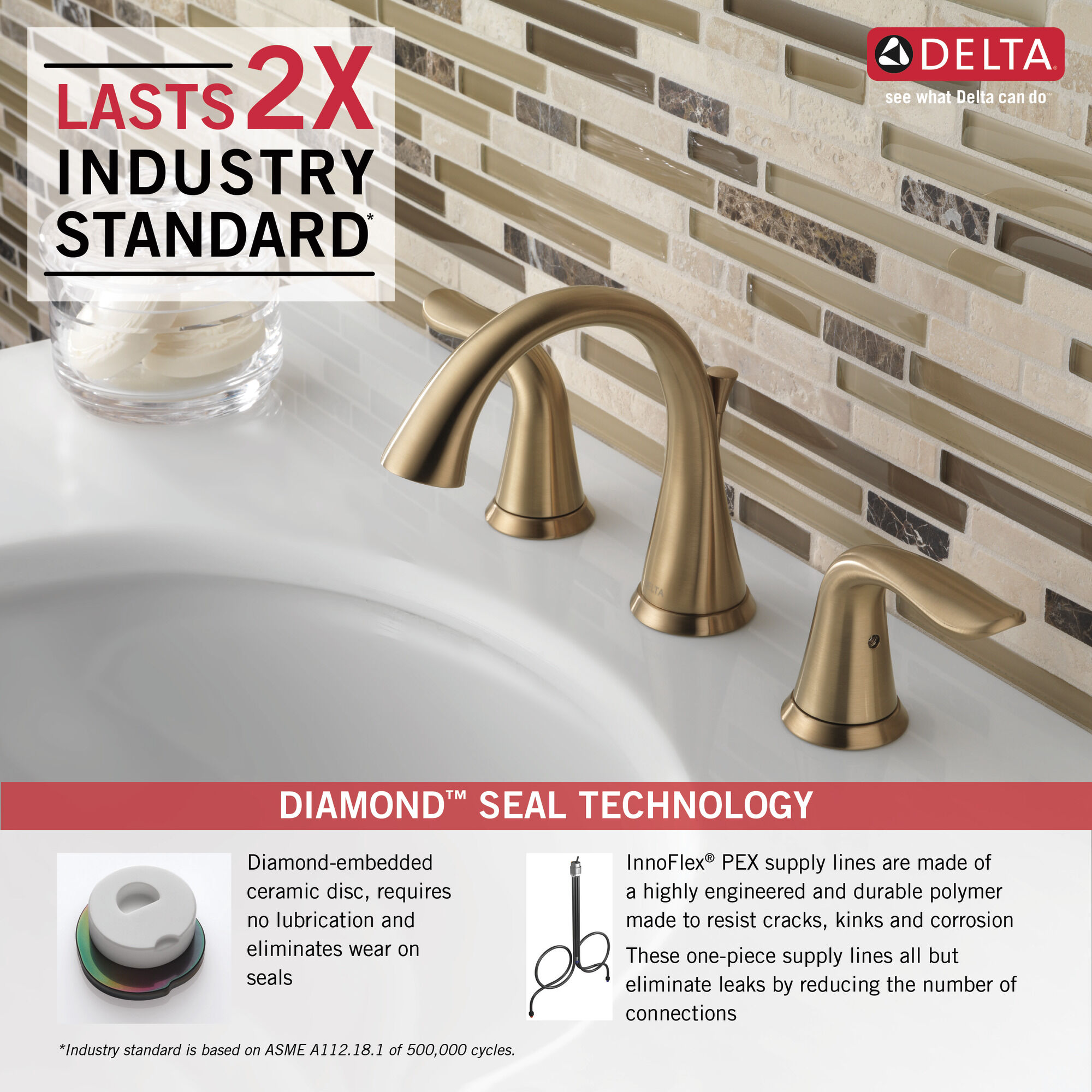Delta 3538-CZMPU-DST Lahara 2-Handle Widespread Bathroom Faucet Champagne Bronze 