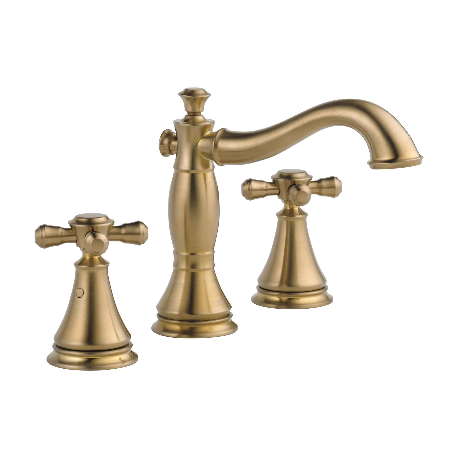 Metal Cross Handle Set - Deck Mount Bathroom & Bidet in Champagne