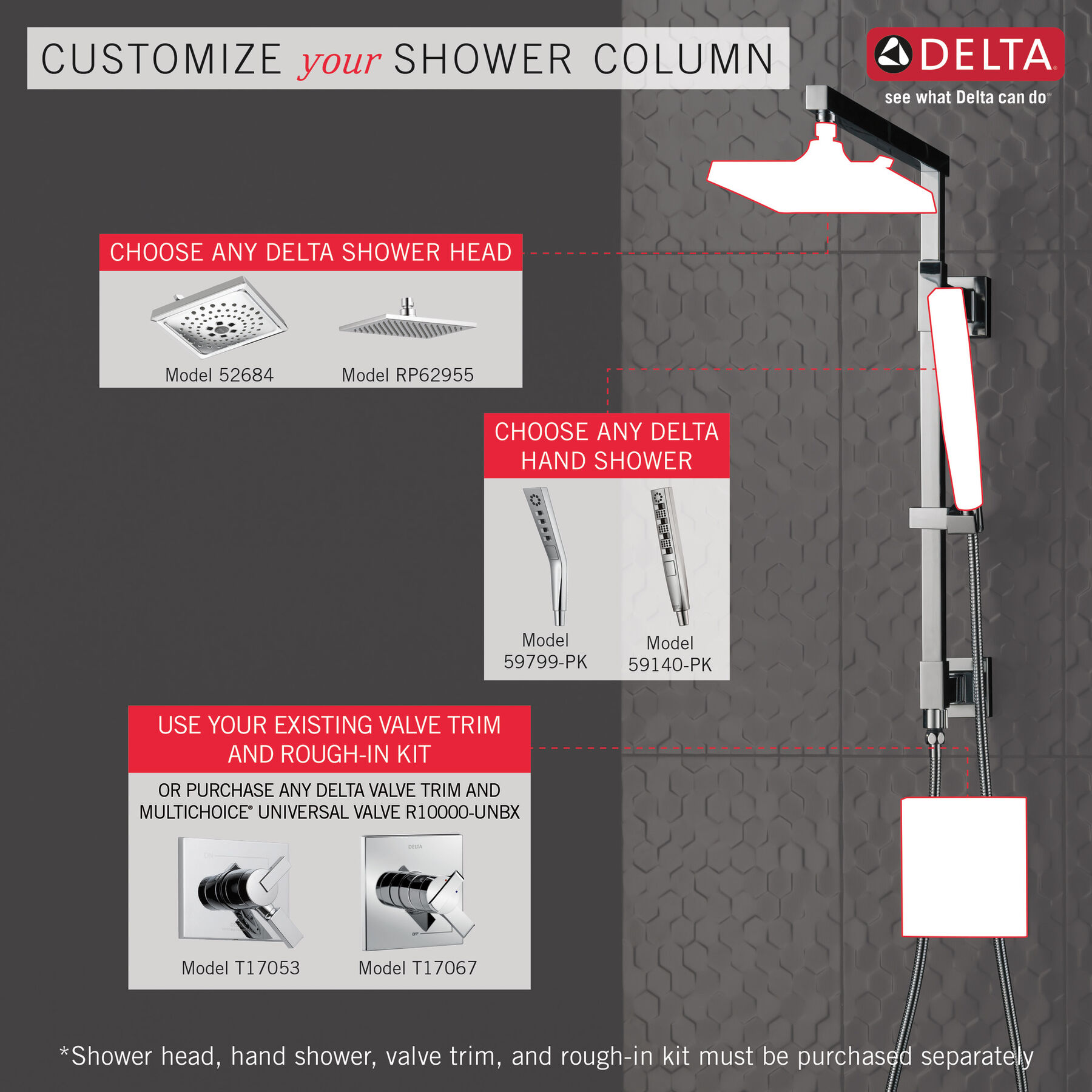 Shower Column 26" Angular