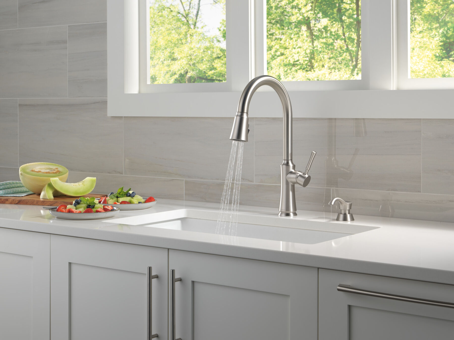 Pull-Down Kitchen Faucet w/Soap (Recertified)