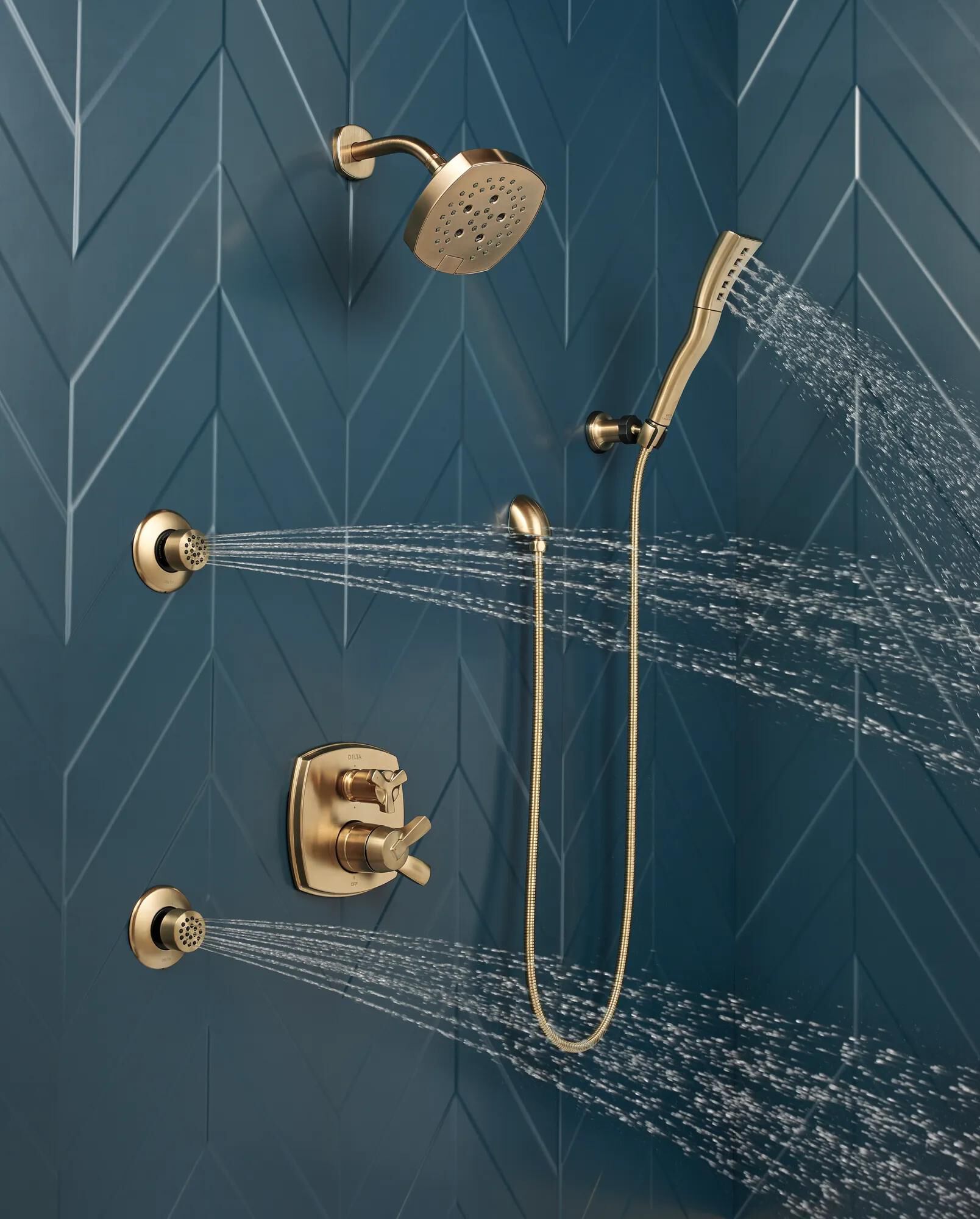 H2Okinetic® Single-Setting Adjustable Wall Mount Hand Shower in