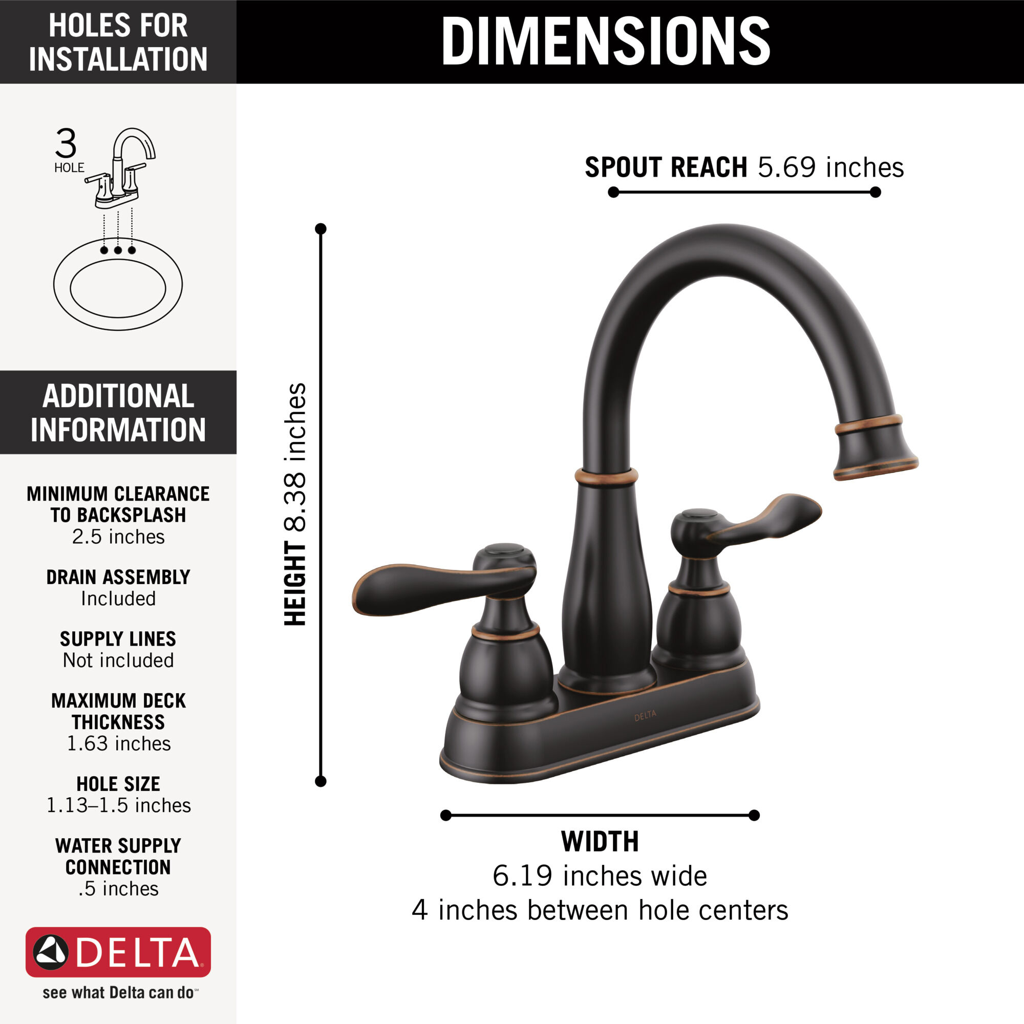 Two Handle Centerset Bathroom Faucet in Oil Rubbed Bronze 25896LF