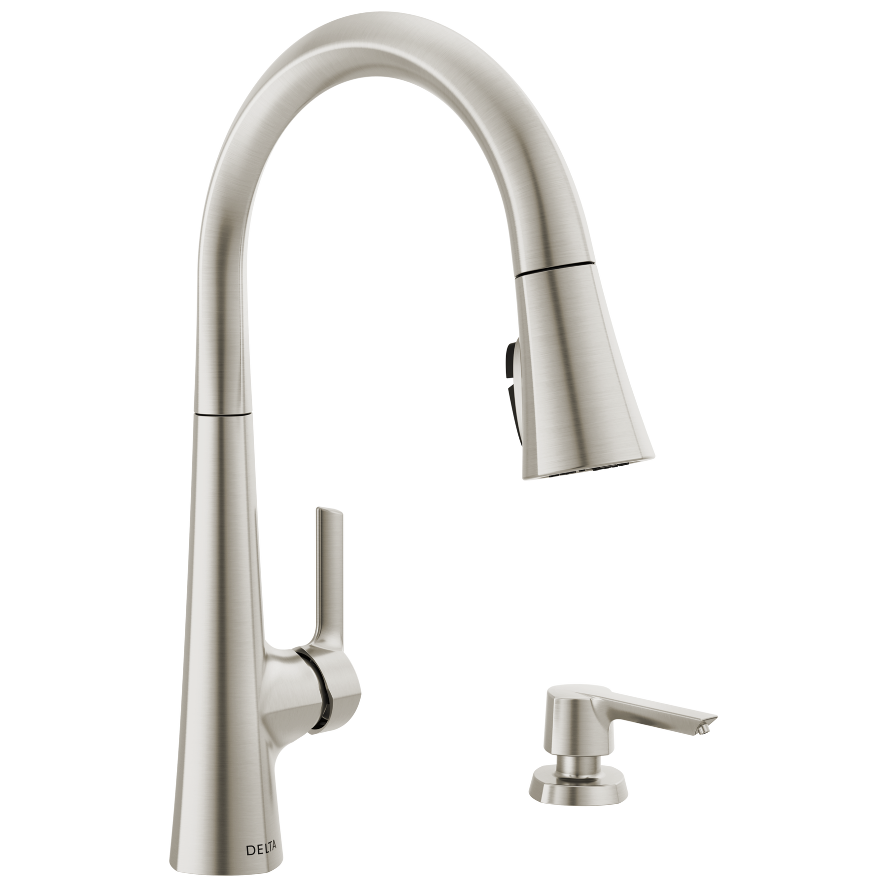 Single Handle Pull-Down Kitchen Faucet with Soap Dispenser and