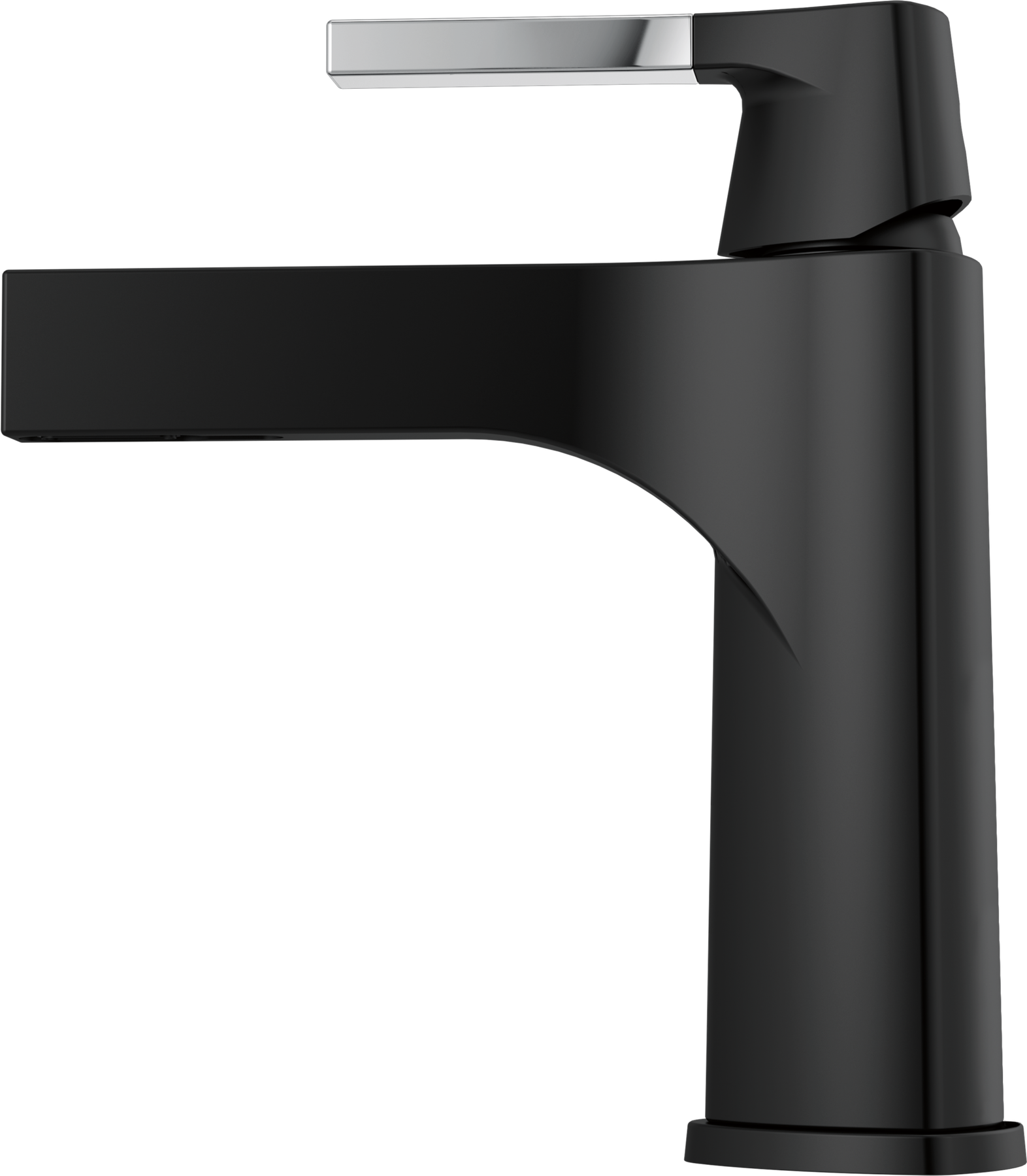 ①hamu Single Handle Bathroom Faucet in Chrome / Matte Black 574-CSMPU