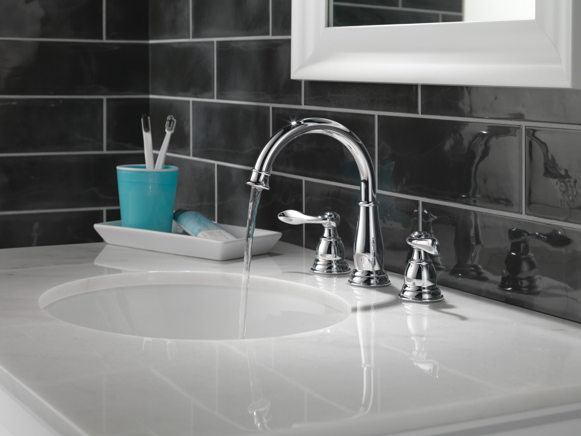 Two Handle Widespread Bathroom Faucet in Chrome 35896LF | Delta Faucet