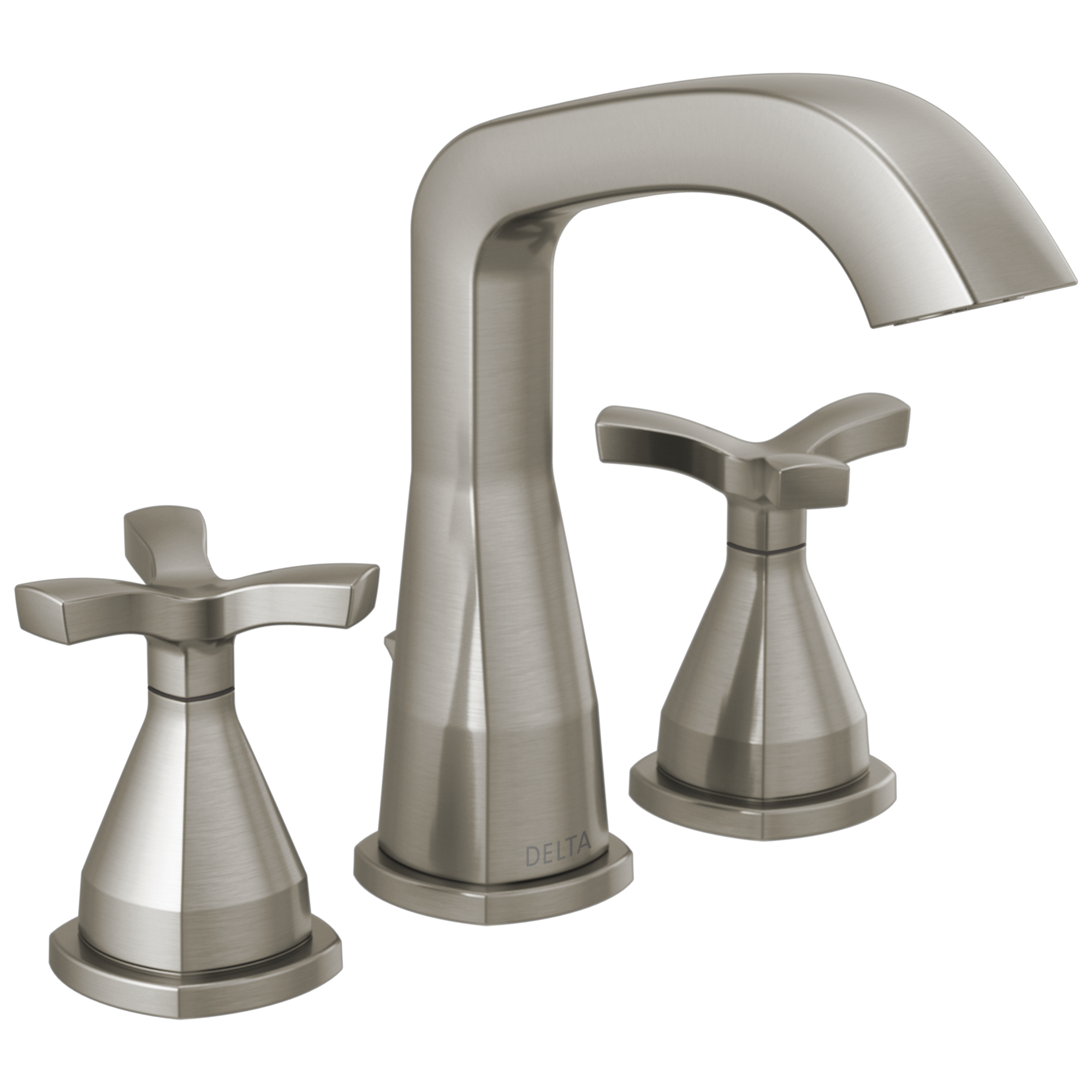 Delta Faucet Stryke Two Handle Widespread Bathroom Faucet With Pop-up Drain - Lumicoat - Stainless
