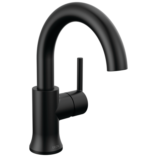 Single Handle Bathroom Faucet in Matte Black 559HAR-BL-DST | Delta
