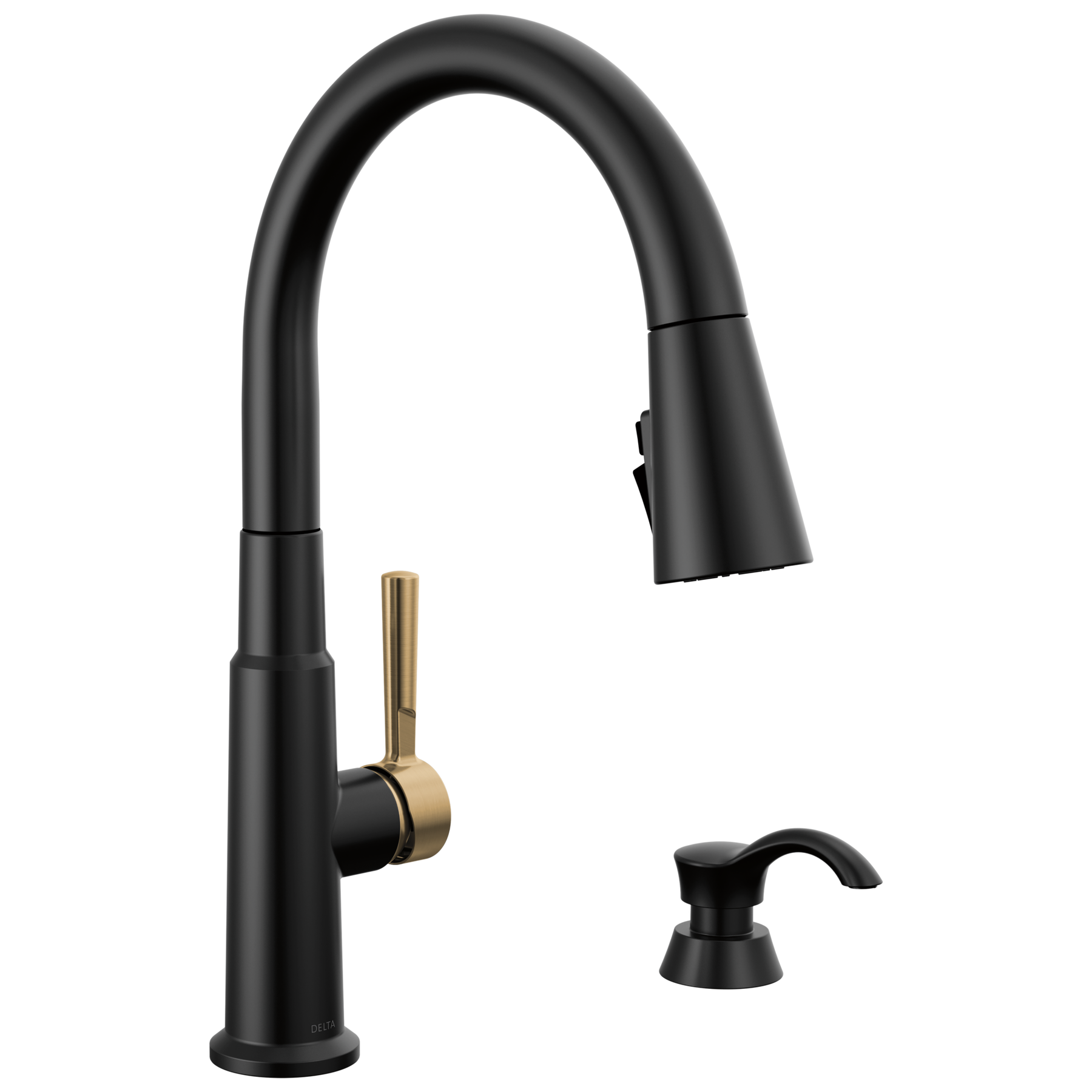 Single Handle Pull-Down Kitchen Faucet with Soap Dispenser and