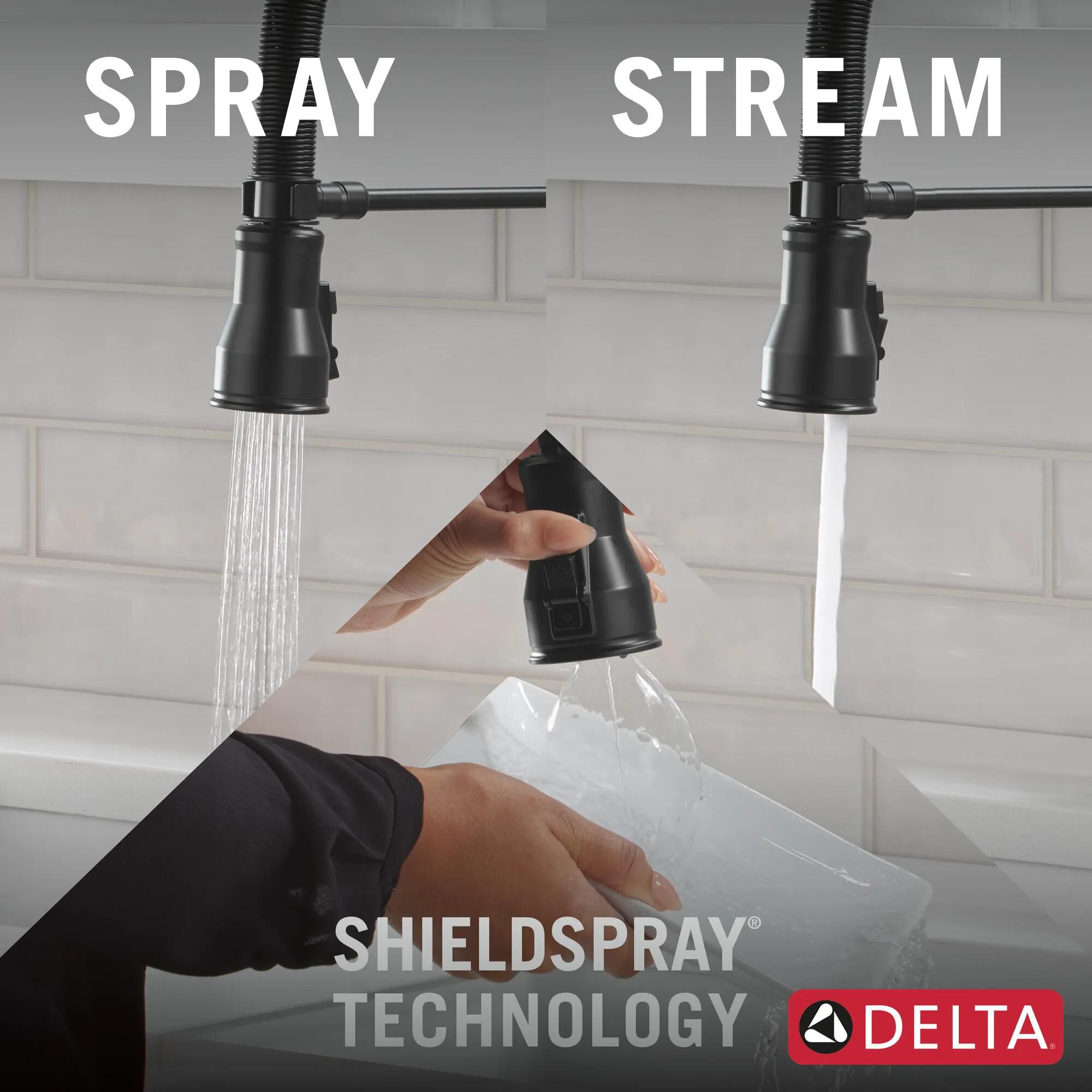 Single Handle Pull-Down Kitchen Faucet With Spring Spout in Matte