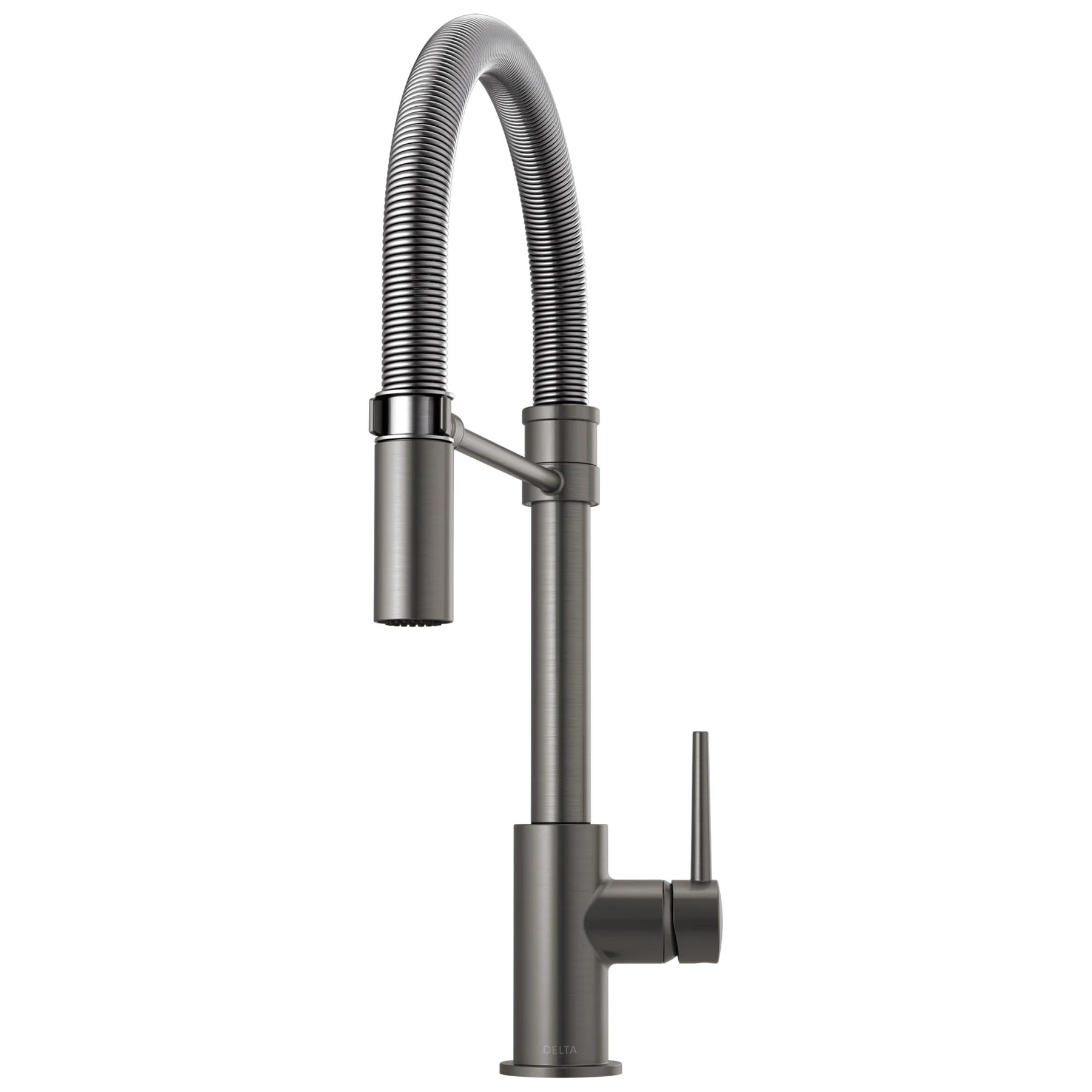 Single-Handle Pull-Down Spring Kitchen Faucet in Black Stainless Single-Handle Pull-Down Spring Kitchen Faucet in Black Stainless