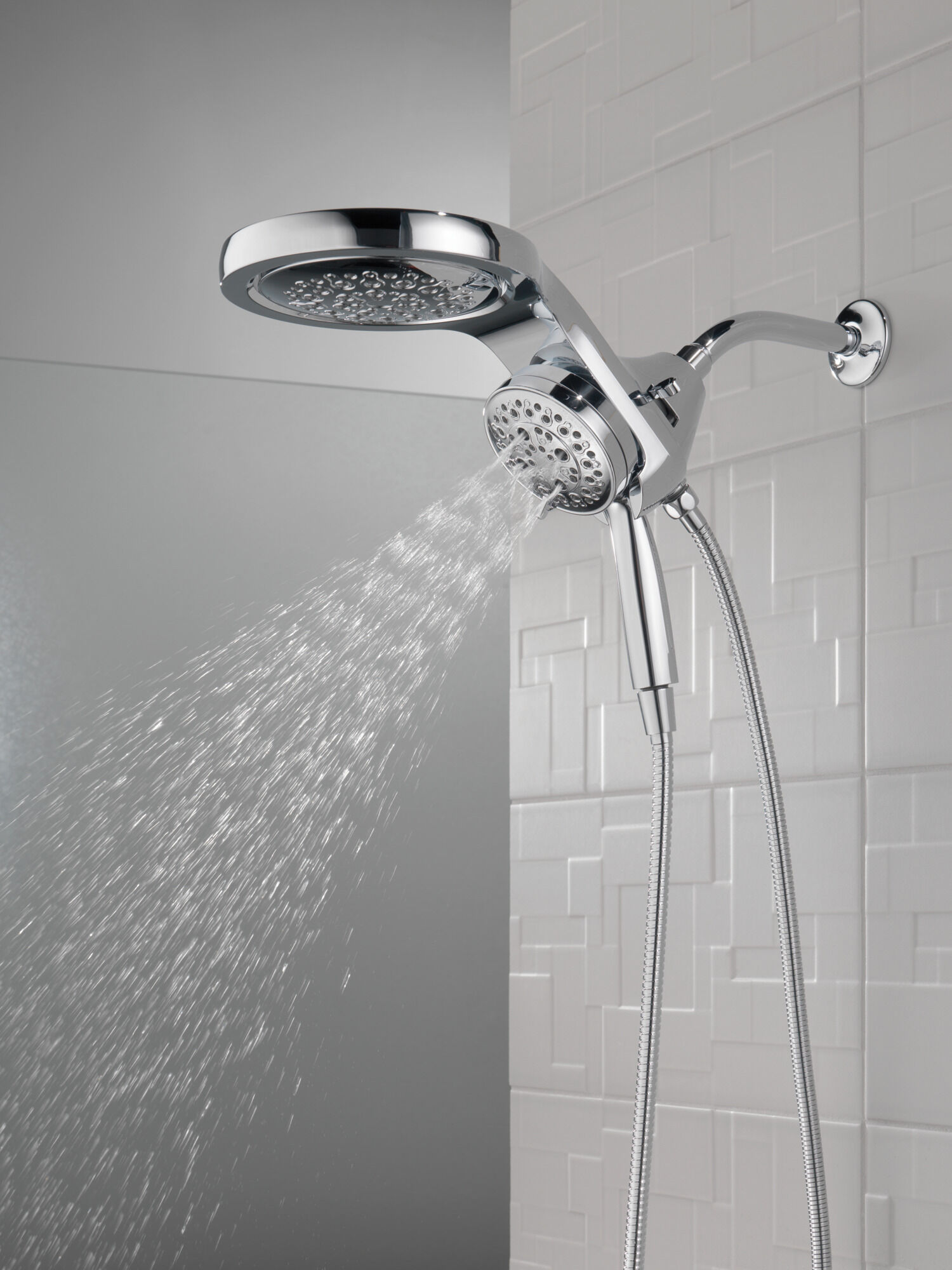 HydroRain® H2Okinetic® 5-Setting Two-in-One Shower Head