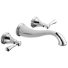 Two Handle Wall Mount Bathroom Faucet Trim in Chrome — thumbnail 2