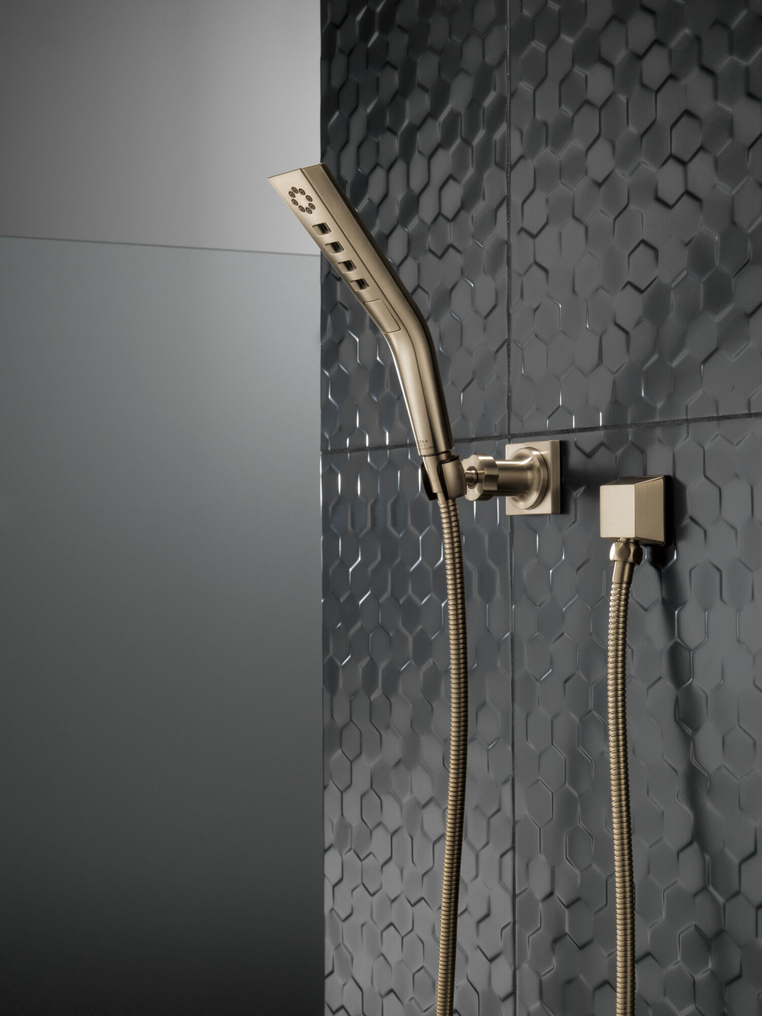 H2Okinetic® 3-Setting Wall Mount Hand Shower in Champagne Bronze