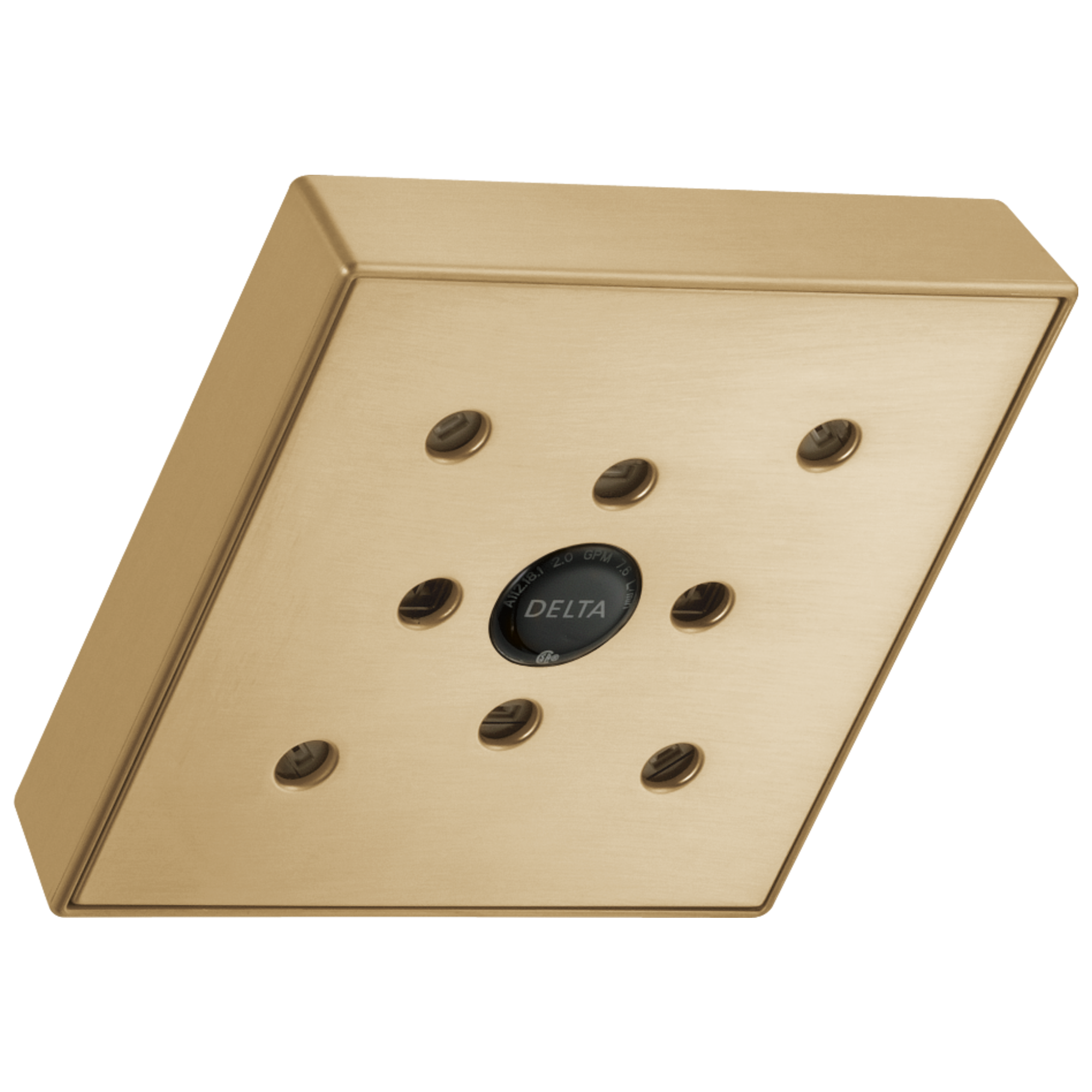 Delta Faucet Universal Showering Components H2Okinetic Single-Setting Raincan Shower Head - Lumicoat Champagne Bronze