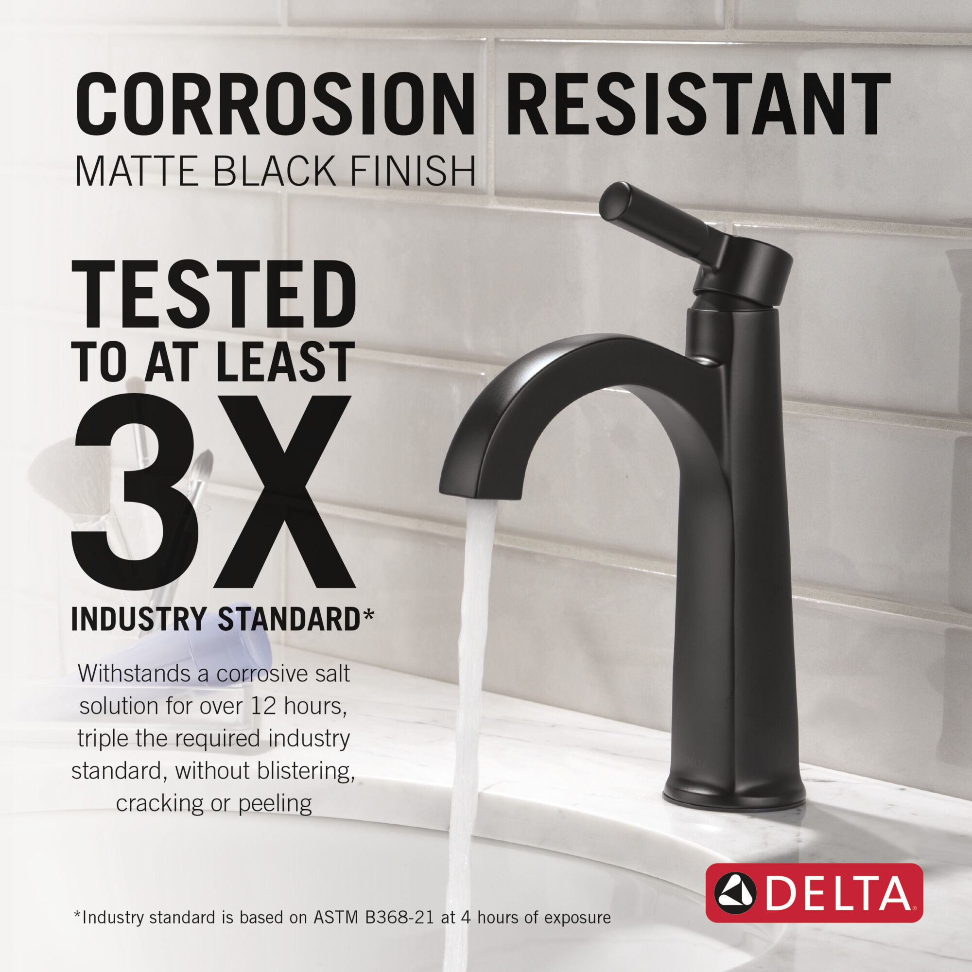 Single Handle Bathroom Faucet in Matte Black 15839LF-BL | Delta Faucet