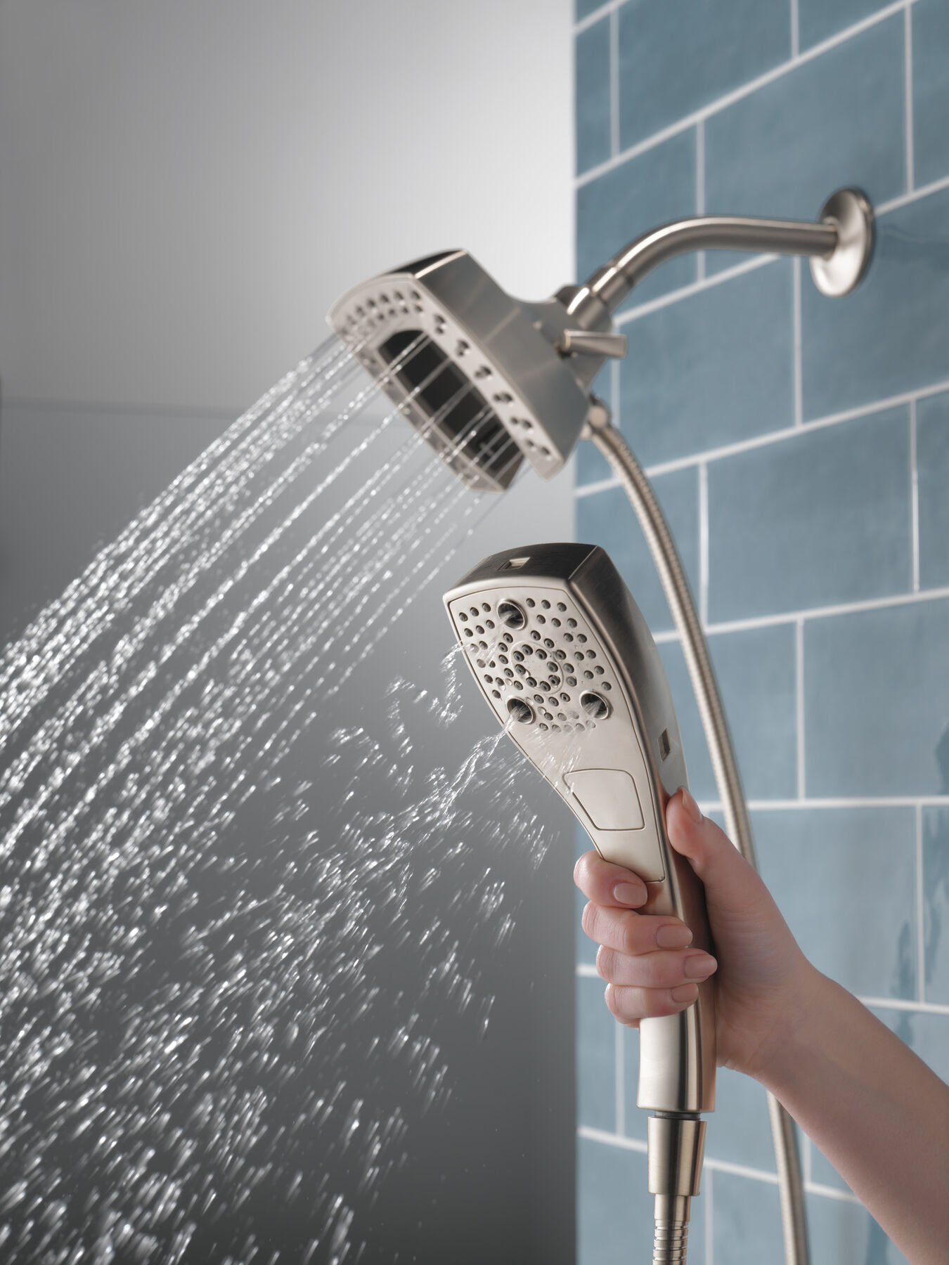 H<sub>2</sub>Okinetic&reg; In2ition&reg; 5-Setting Two-in-One Shower