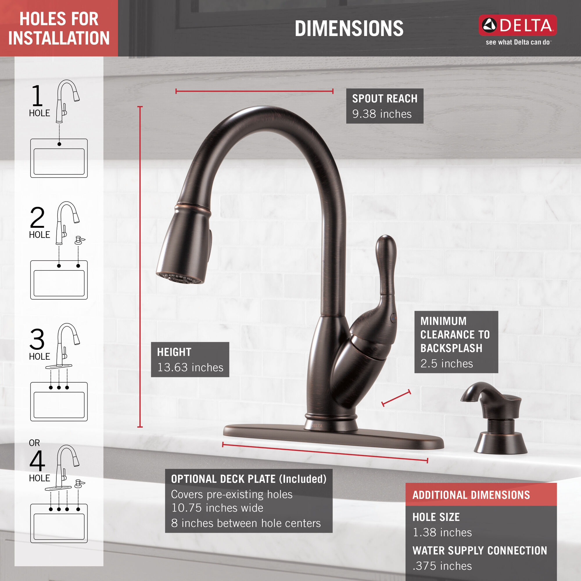 Single Handle Pull-Down Kitchen Faucet in Venetian Bronze 19939Z