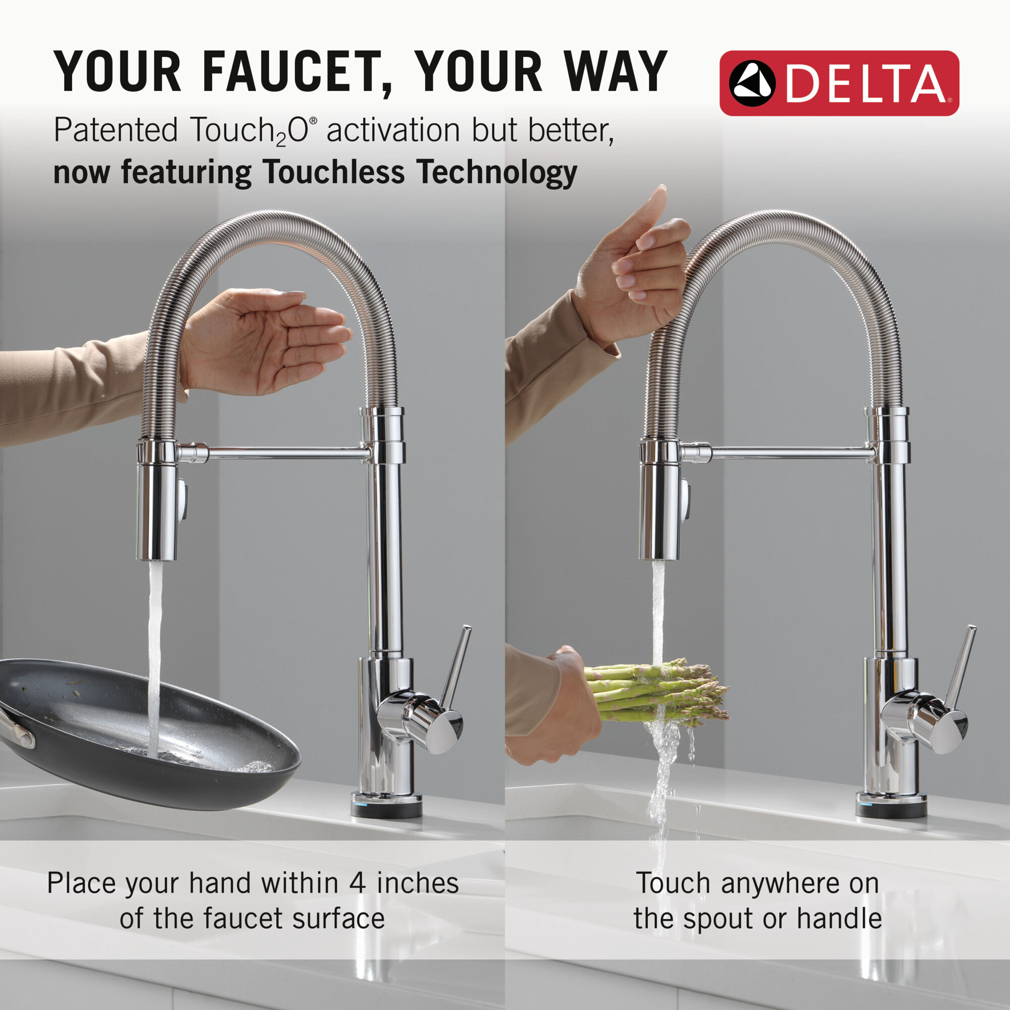 Touch2O® Technology Kitchen Faucet with Touchless Technology in