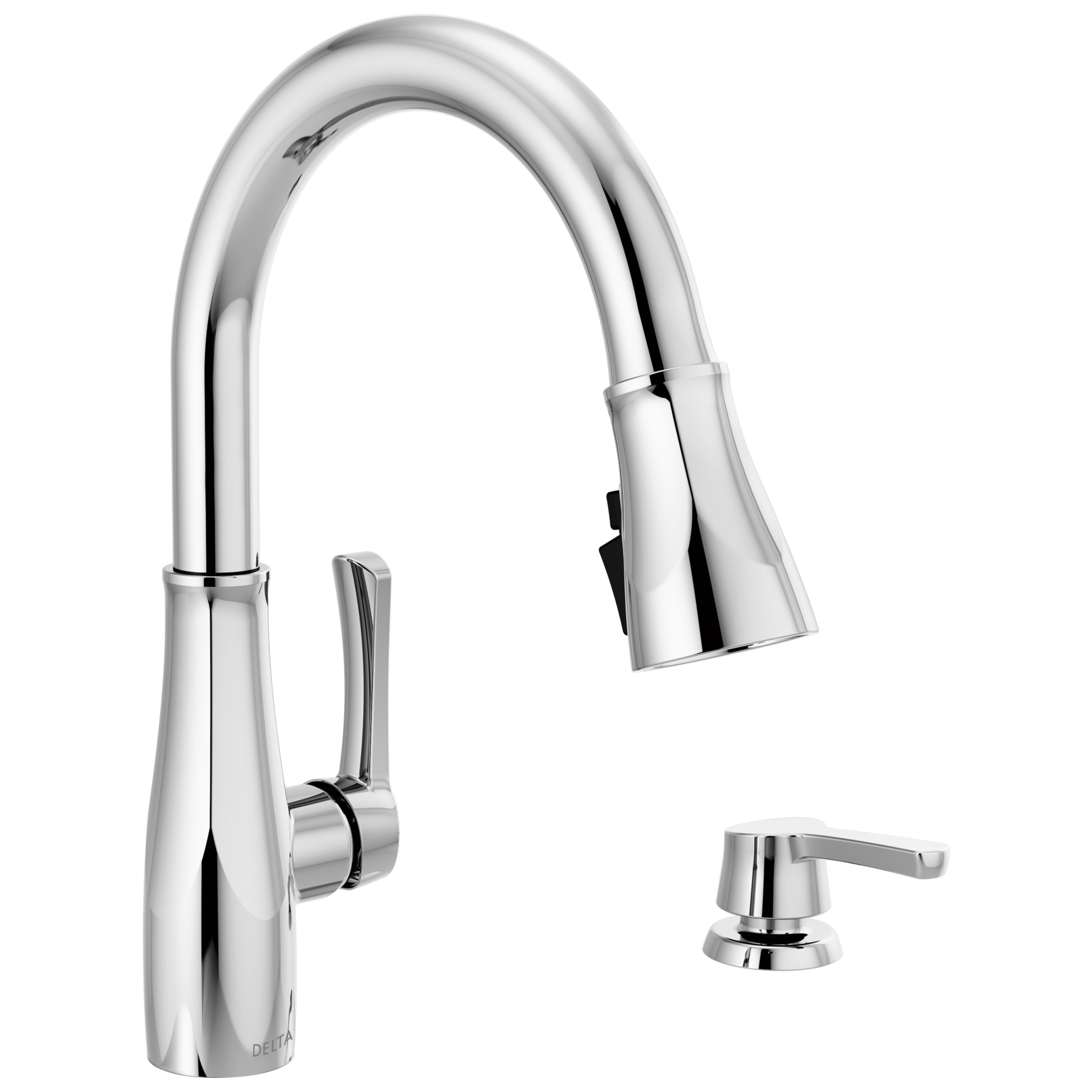 Single Handle Pull-Down Kitchen Faucet with Soap Dispenser and