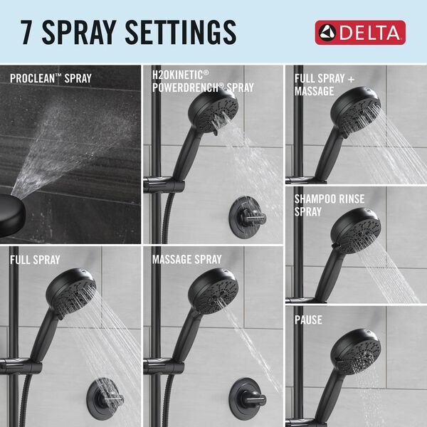 Delta Faucet U6500-BL ADA Grab Bar Hand Shower Mount In Matte Black