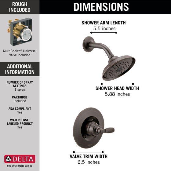 Shower Trim with Rough Bundle in Oil Rubbed Bronze FVS14232RB Delta