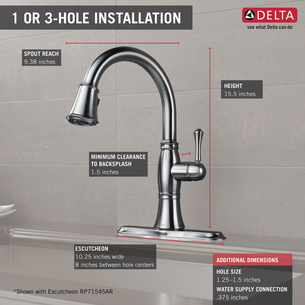 Single Handle PullDown Kitchen Faucet with ShieldSpray® Technology in