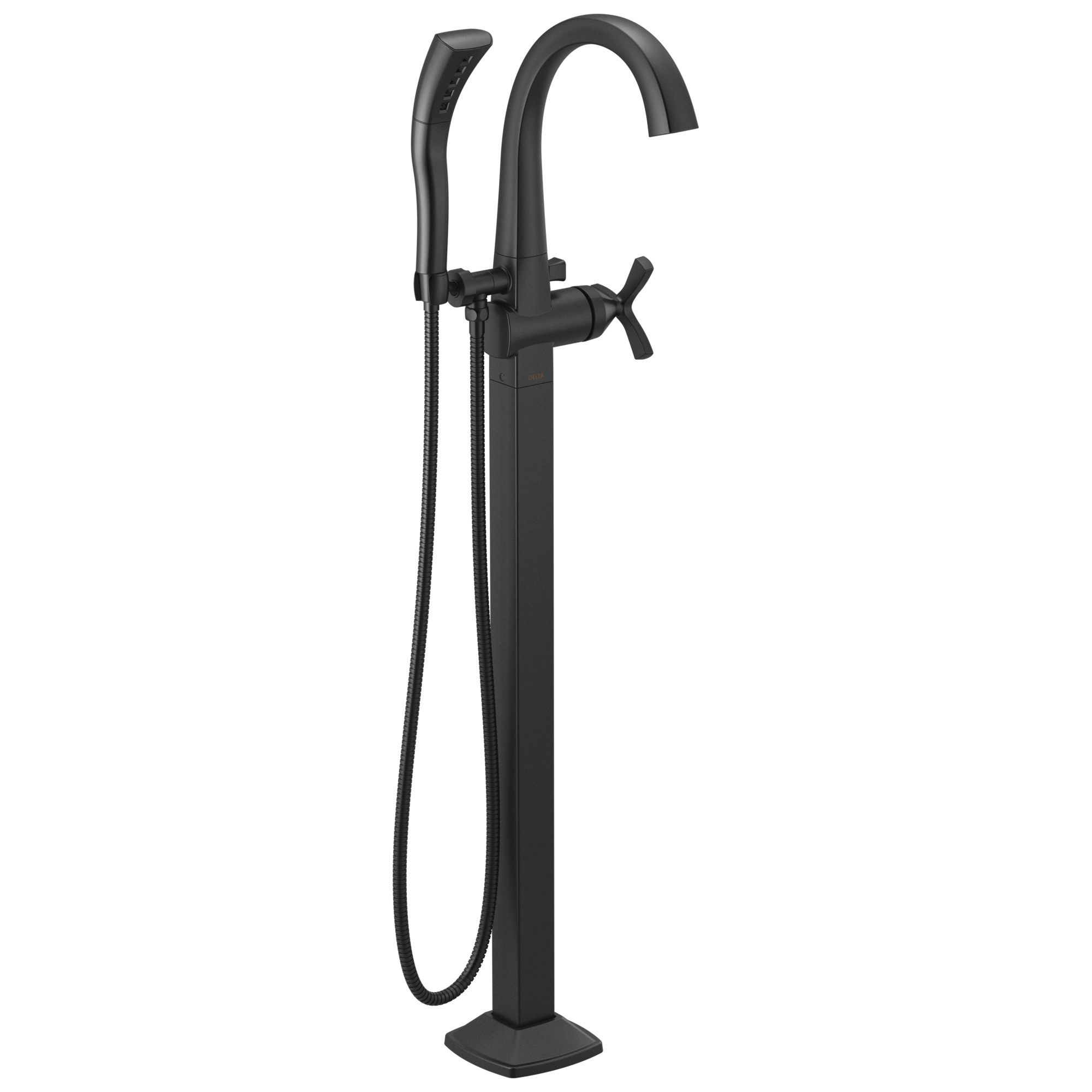 Delta Faucet Stryke Single Handle Floor Mount Tub Filler Trim - - Matte Black