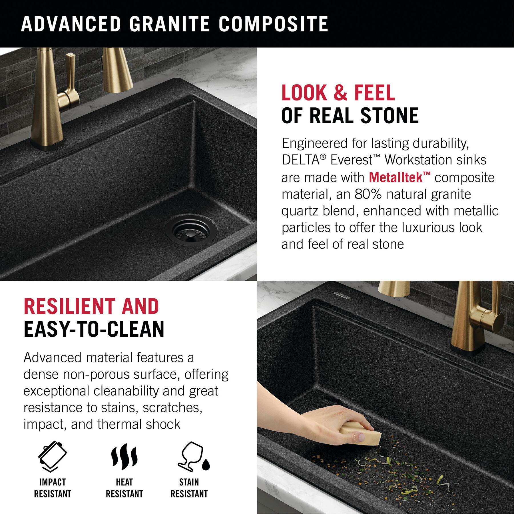 33” Granite Composite Workstation Kitchen Sink Drop-In Top Mount 