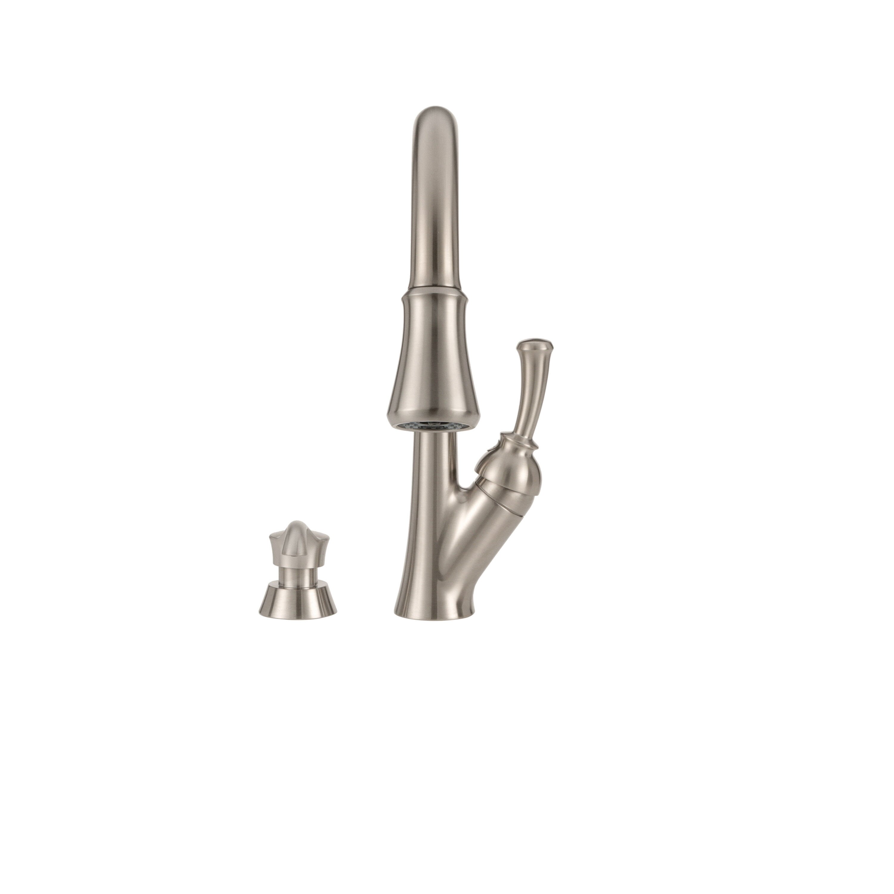 Single Handle Pull-Down Kitchen Faucet with Soap Dispenser and