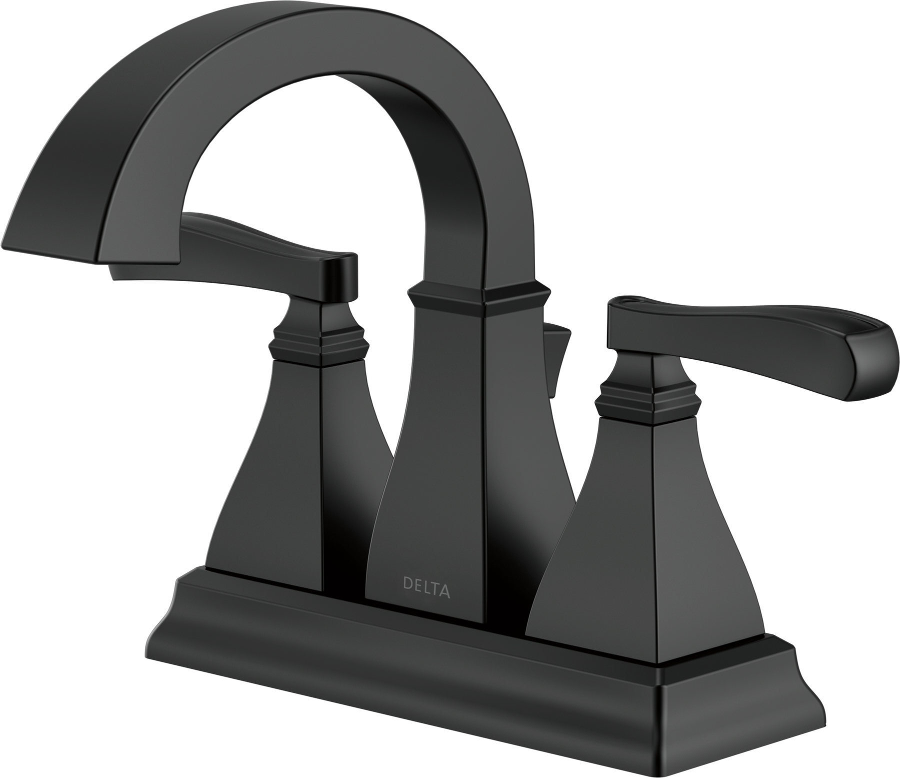 Two Handle Centerset Bathroom Faucet in Matte Black 25718LF-BL