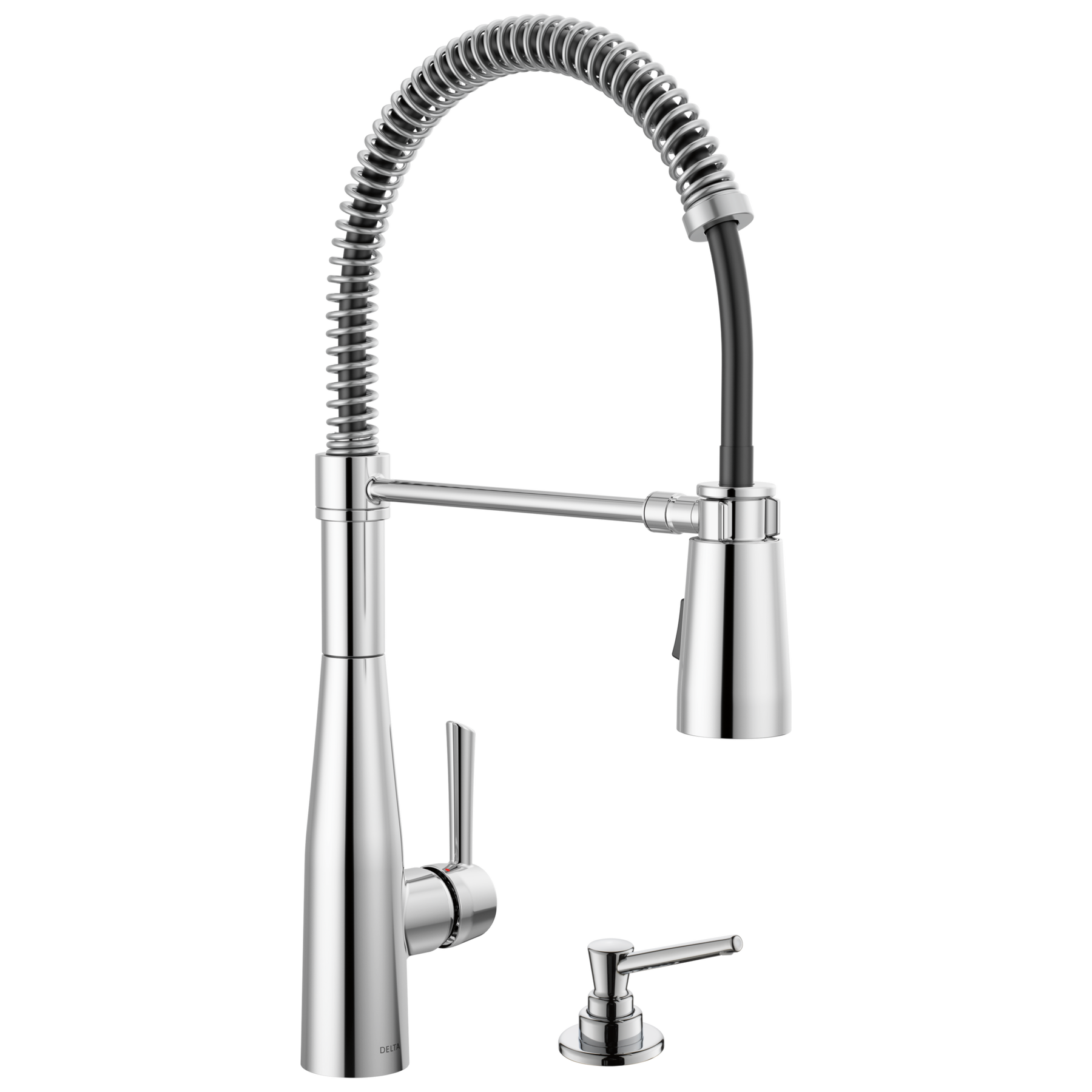 NAOSHIYA CUSTOM FACTORY「DELTA」　QTR Spring Kitchen Single Handle with Soap Dispenser Bundle in Chrome
