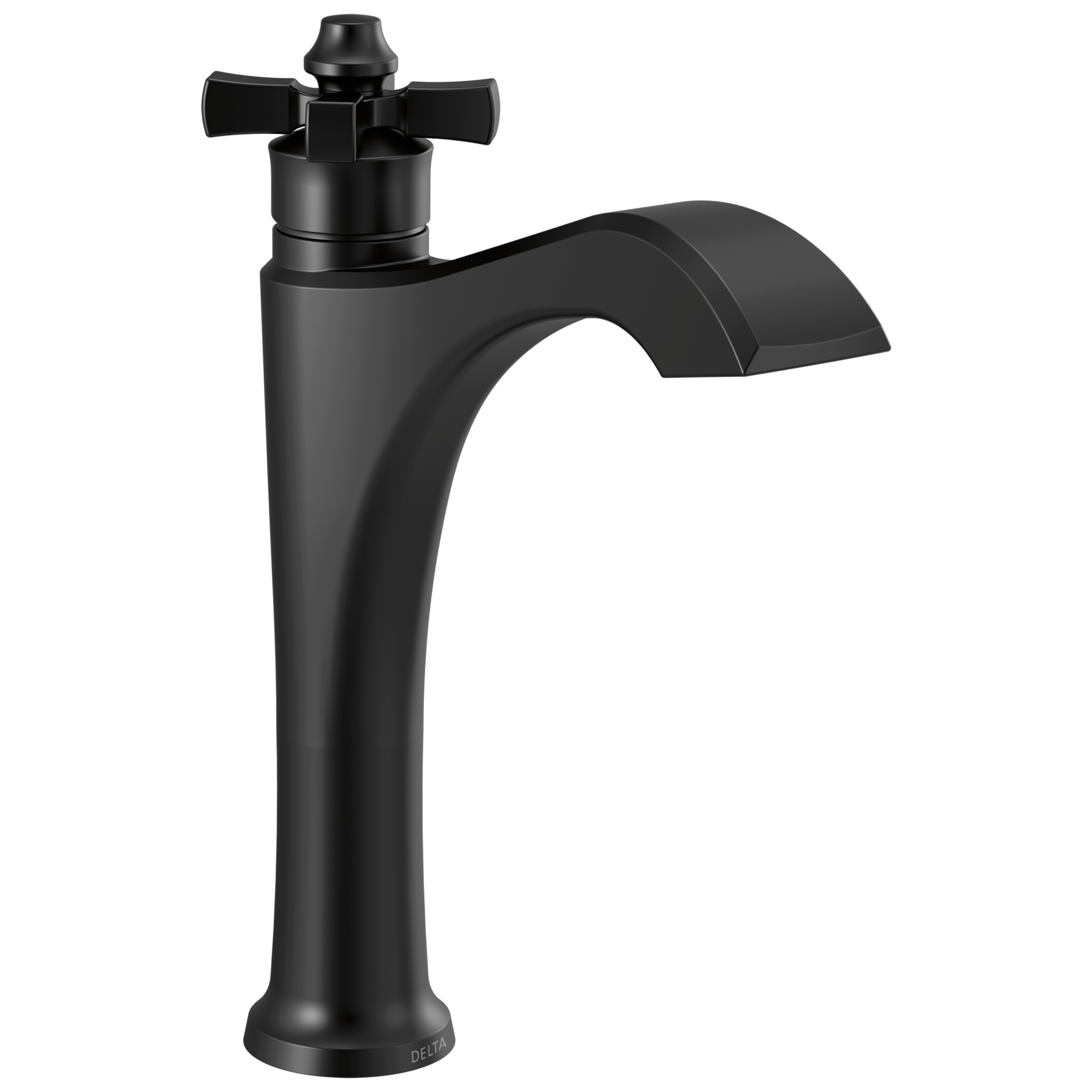 Single Handle Mid-Height Vessel Bathroom Faucet in Matte Black 657