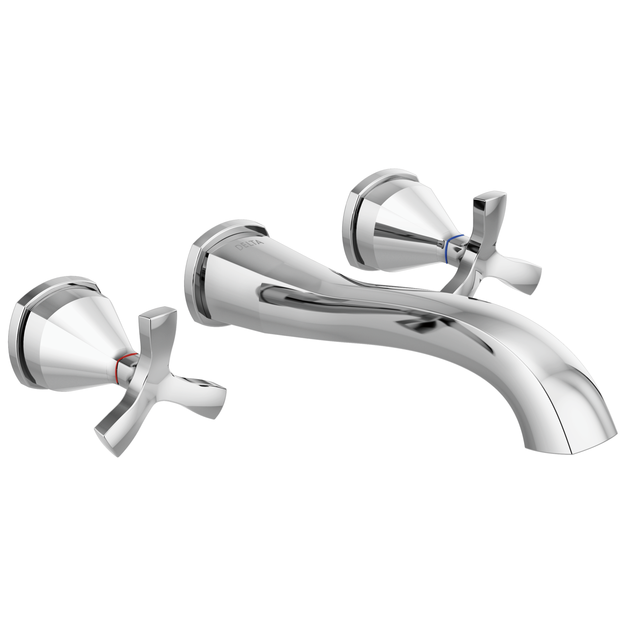 Delta Faucet Stryke Two Handle Wall Mount Bathroom Faucet Trim Without Pop-up Drain - Lumicoat...