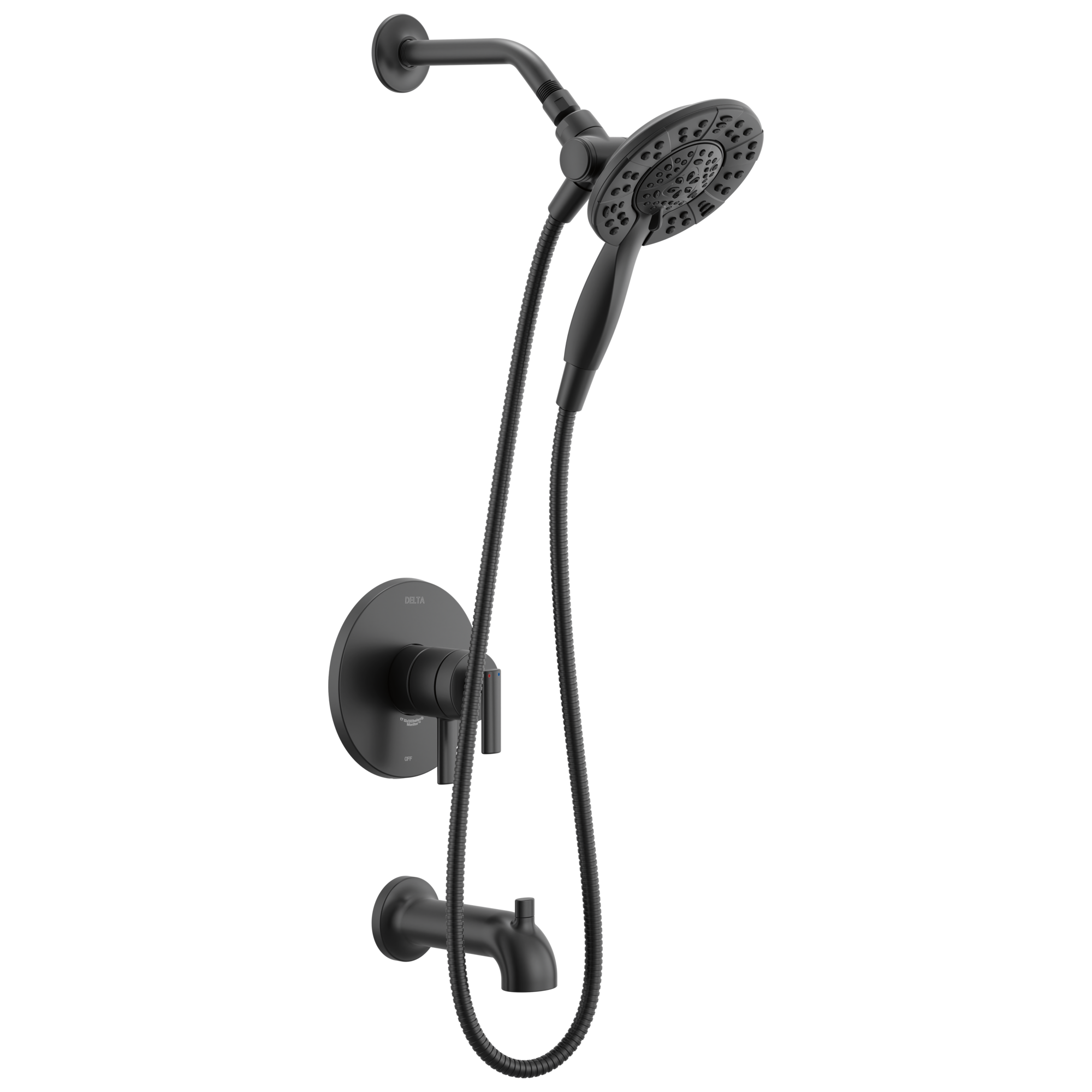 Delta Faucet Altado Monitor 17 Series Tub and Shower Trim with In2ition Matte Black