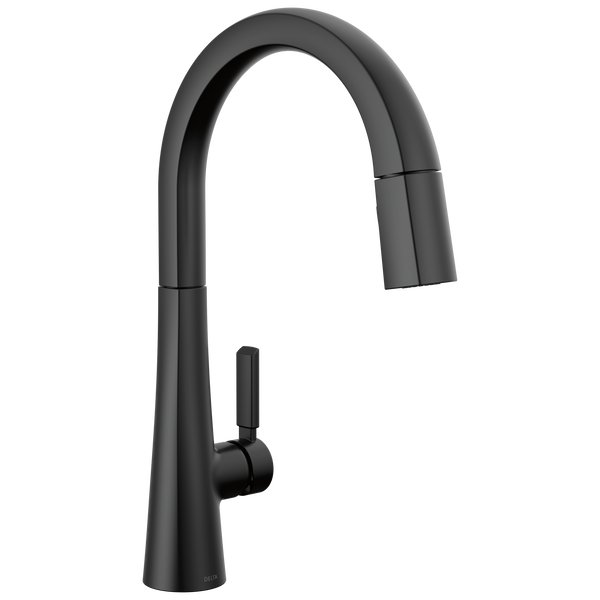 Single Handle Pull-Down Kitchen Faucet in Matte Black 9191-BL-DST