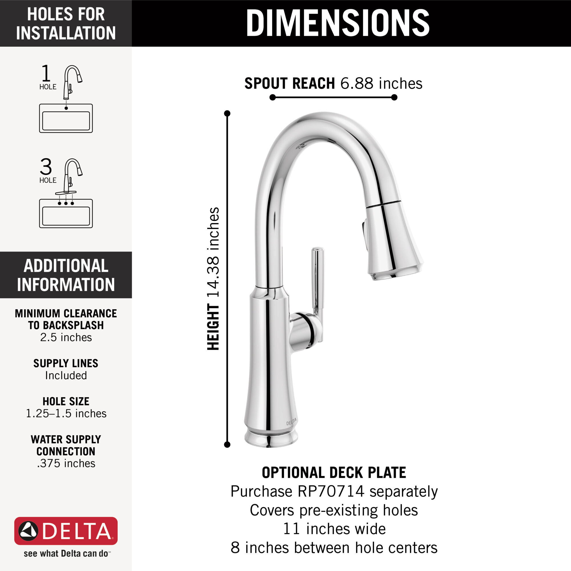 Single Handle Pull-Down Bar/Prep Faucet in Chrome 9979-DST | Delta