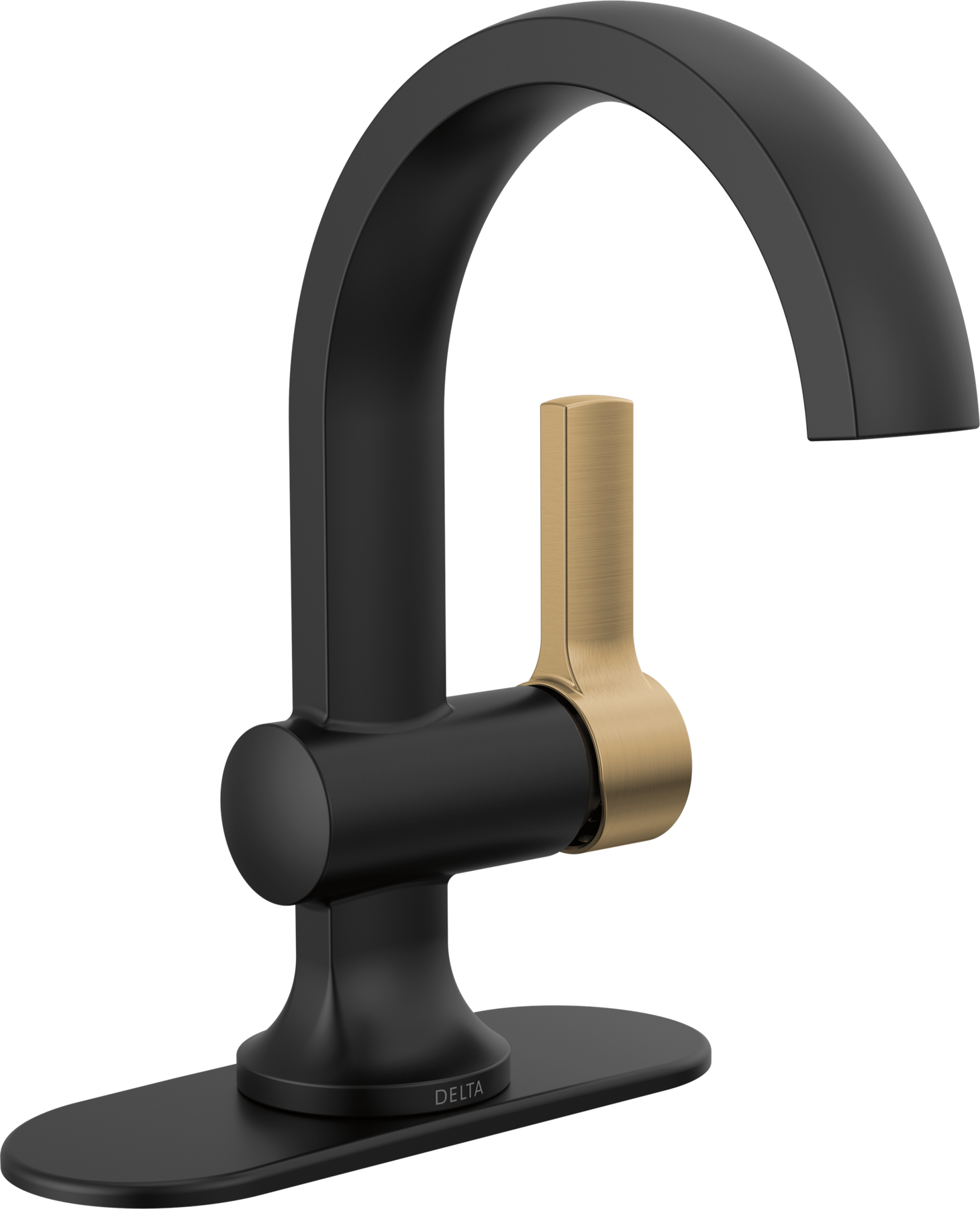 Single Handle Bathroom Faucet in Matte Black / Champagne Bronze