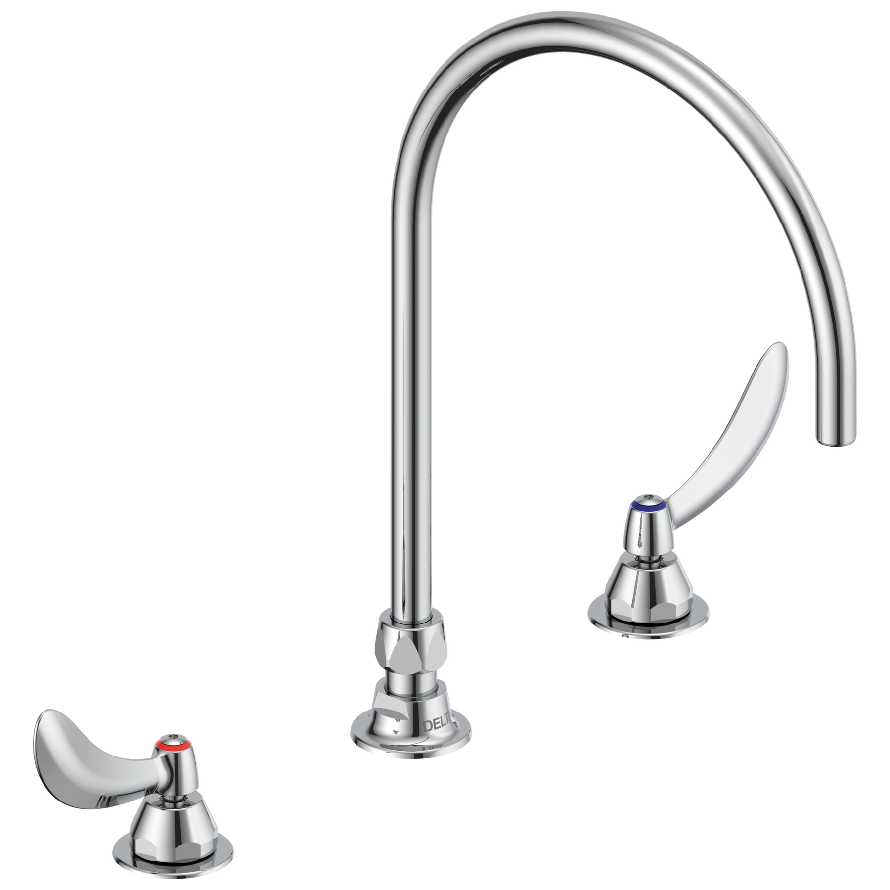 Two Handle Widespread Bathroom Faucet with Gooseneck Spout - Less