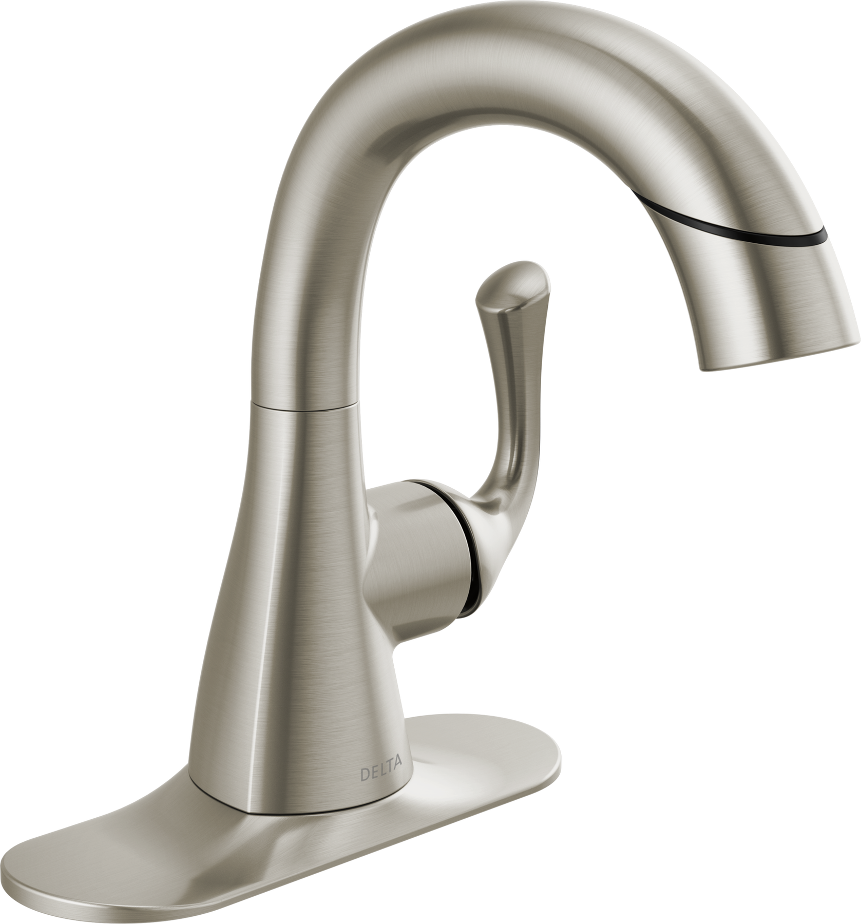 Single Handle Pull-Down Bathroom Faucet in Spotshield Brushed Nickel — thumbnail 2