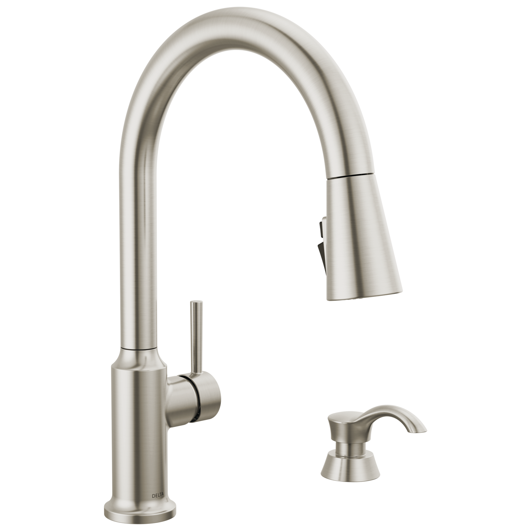 Single Handle Pull-Down Kitchen Faucet with Soap Dispenser and
