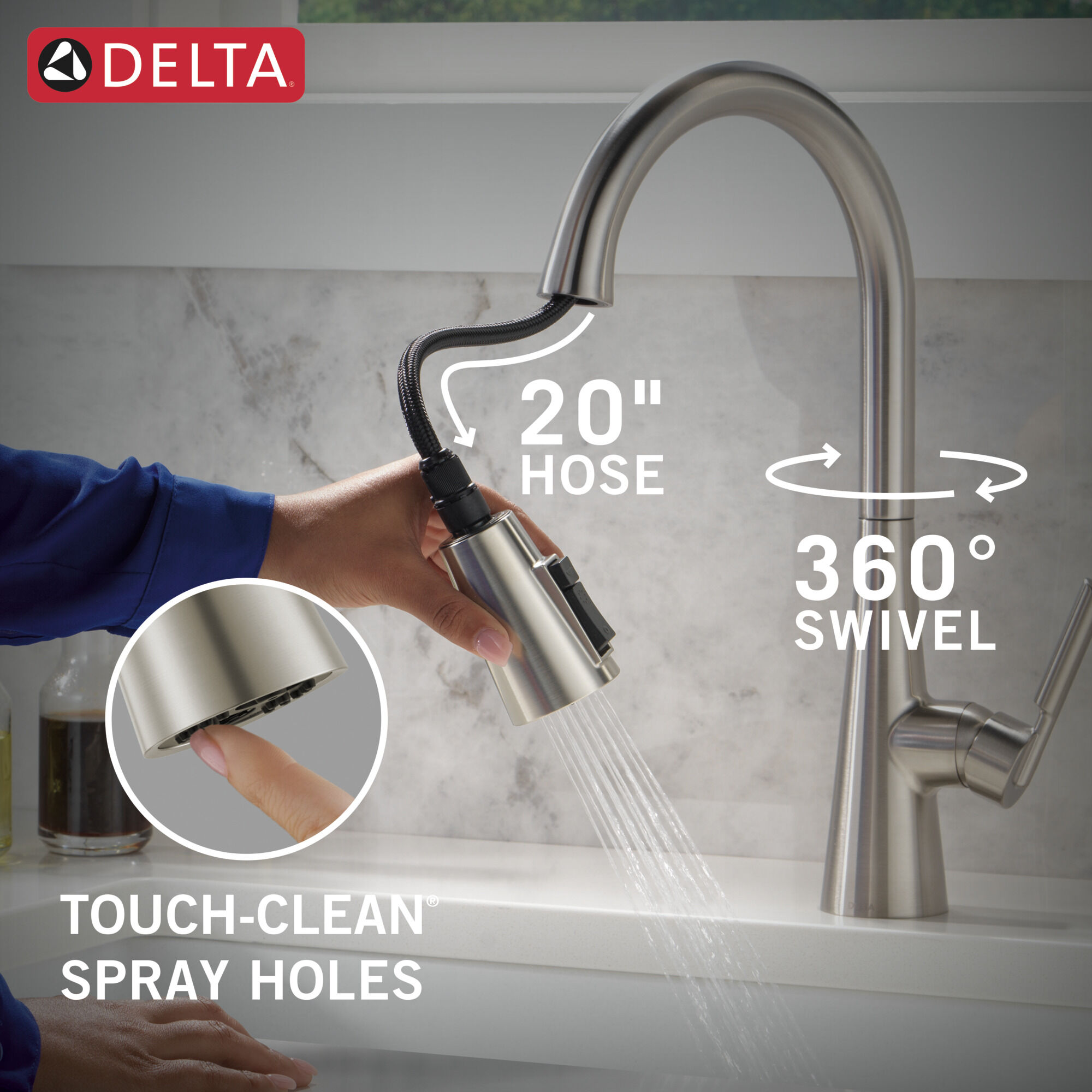 Single Handle Pull-Down Kitchen Faucet with ShieldSpray Technology