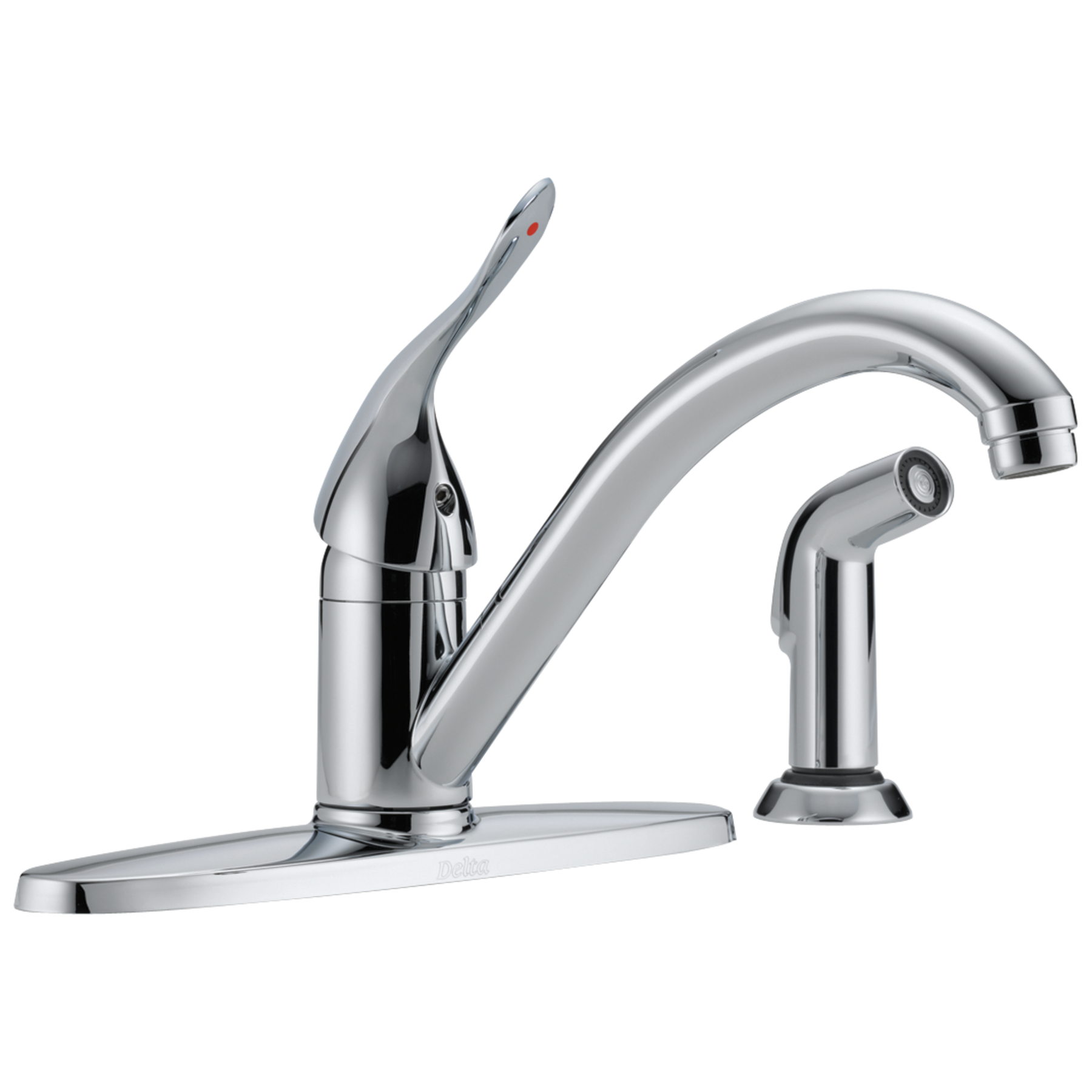 Single Handle Kitchen Faucet with Spray in Chrome 400LFHDF Delta Faucet