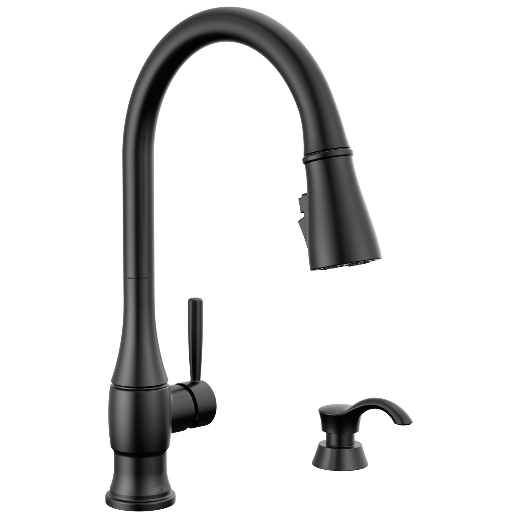 Single Handle Pull-Down Kitchen Faucet with Soap Dispenser and
