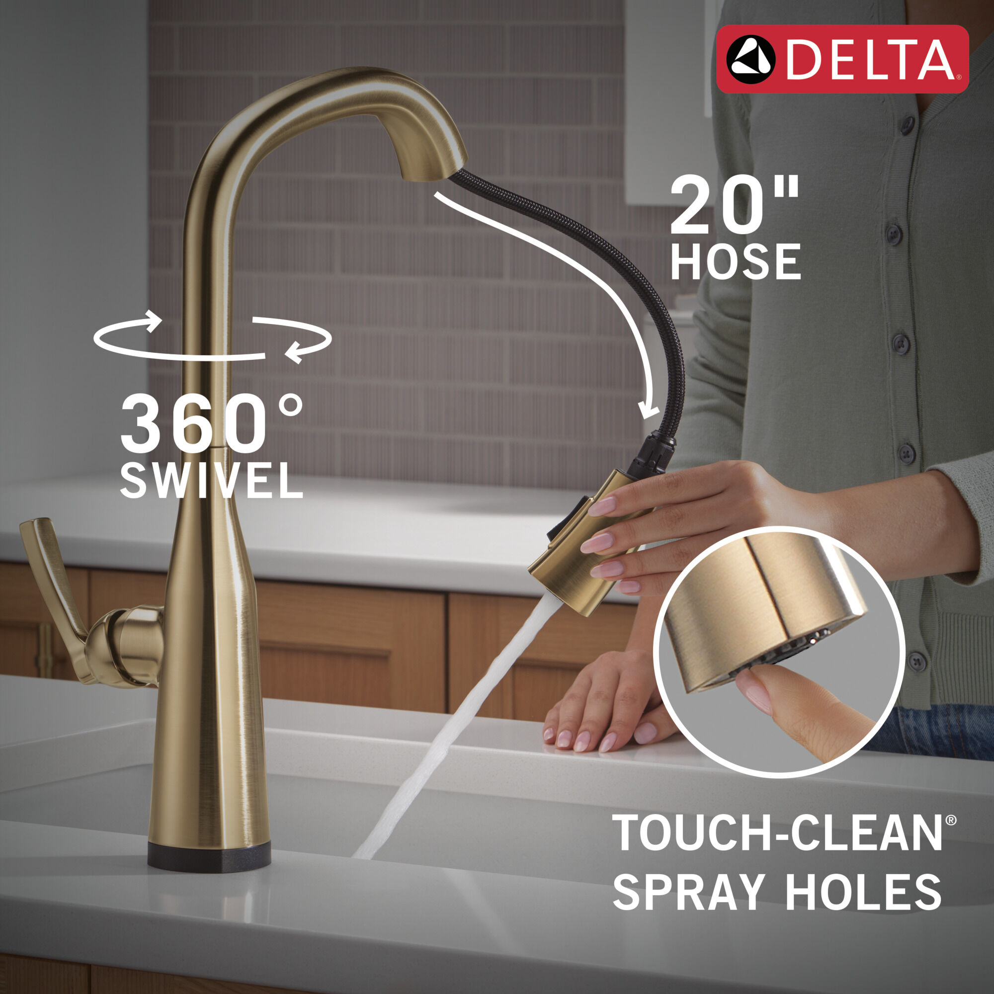VoiceIQ® Single Handle Pull-Down Faucet with Touch2O® Technology