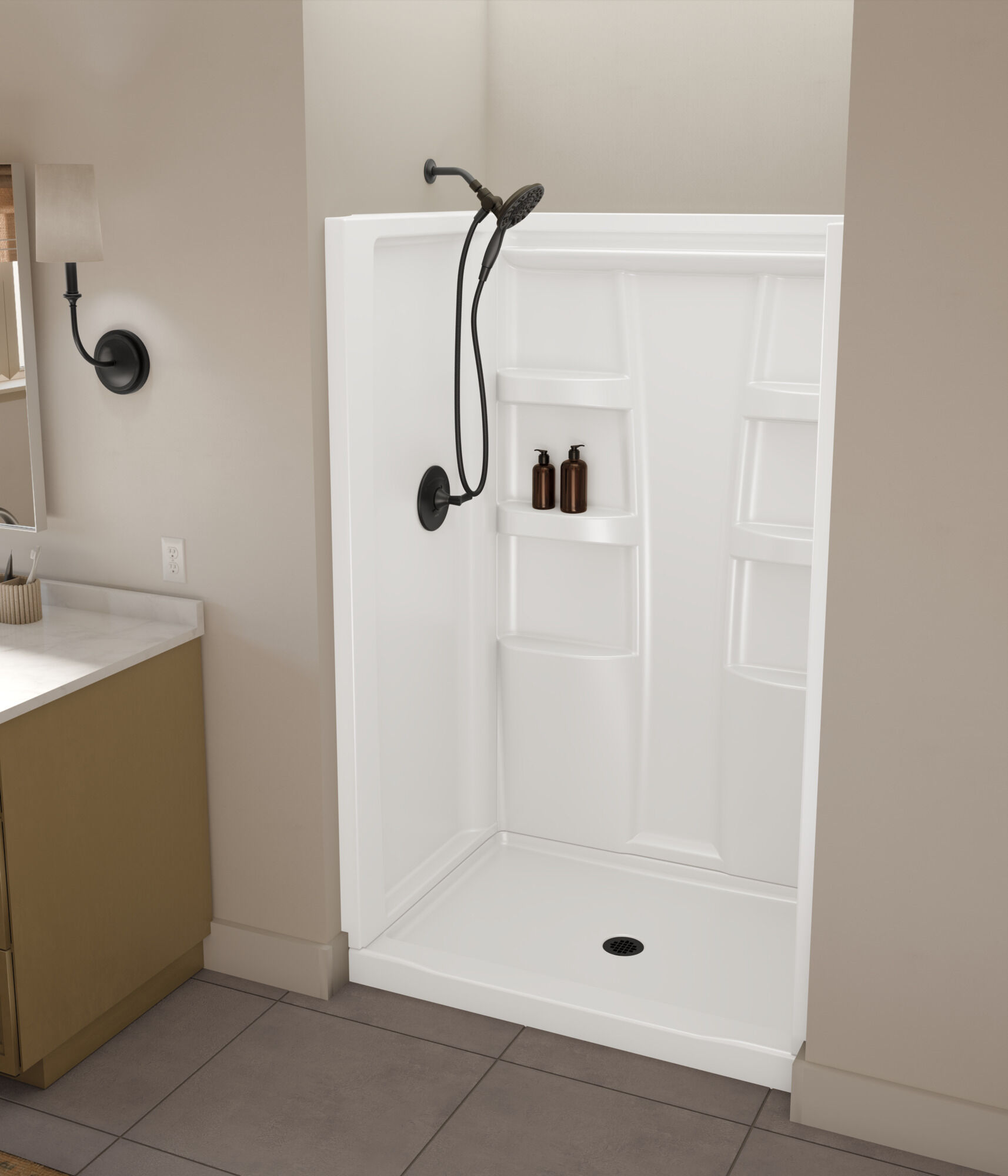 ProCrylic 48 in. Shower Surround in High Gloss White B12208-4834