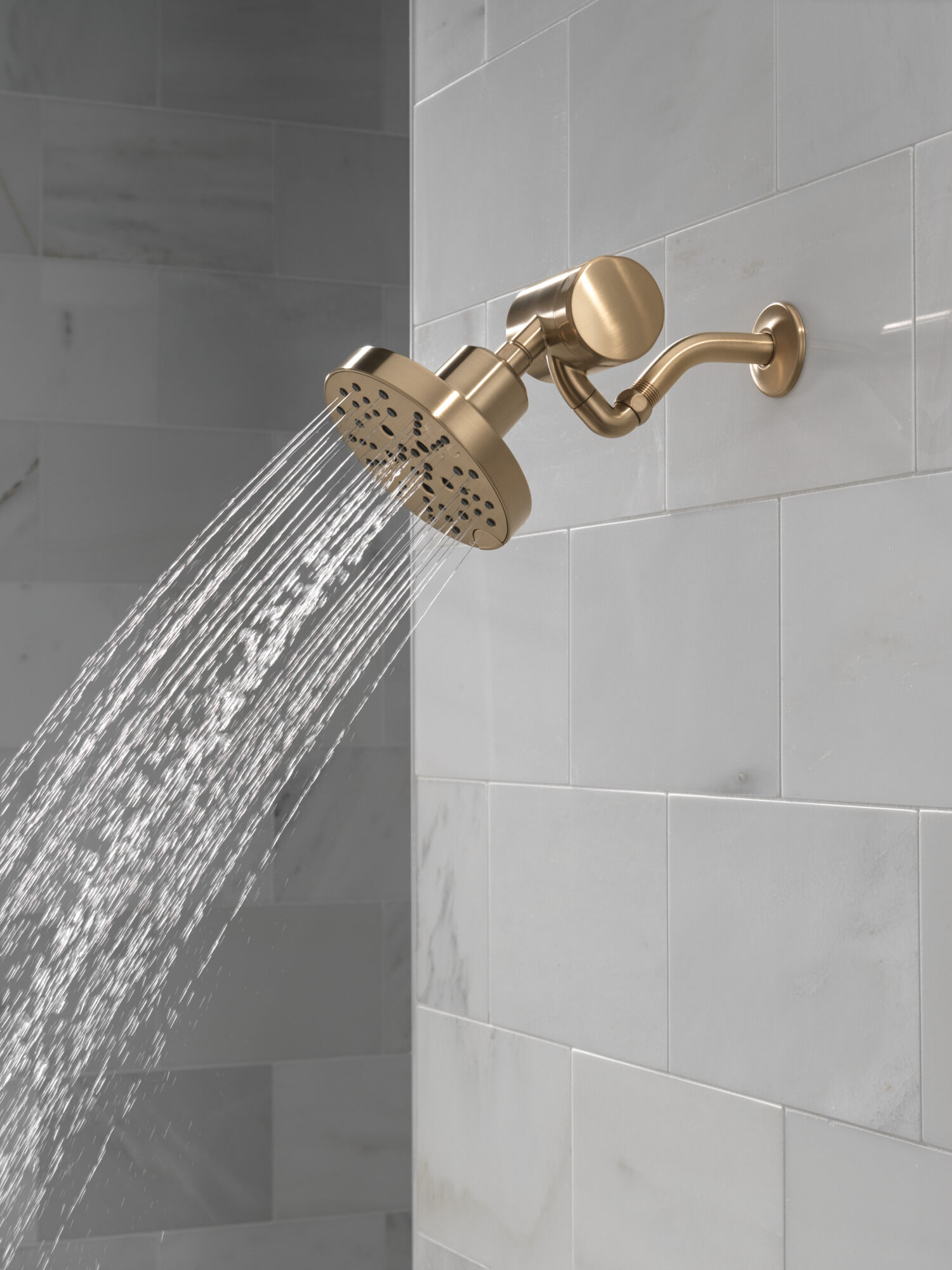 H2Okinetic® 5-Setting Contemporary Raincan Shower Head in Lumicoat