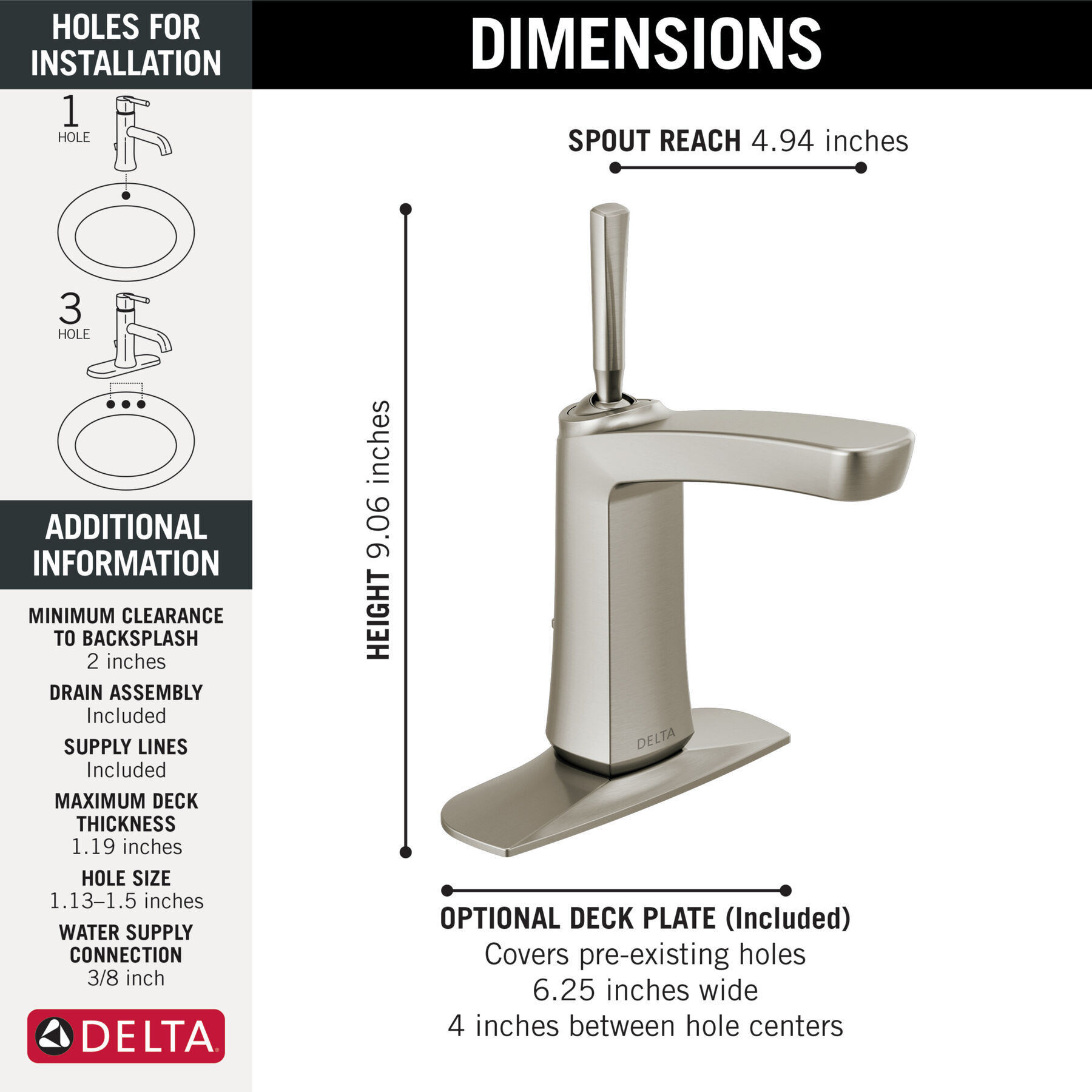 Single Handle Centerset Bathroom Faucet